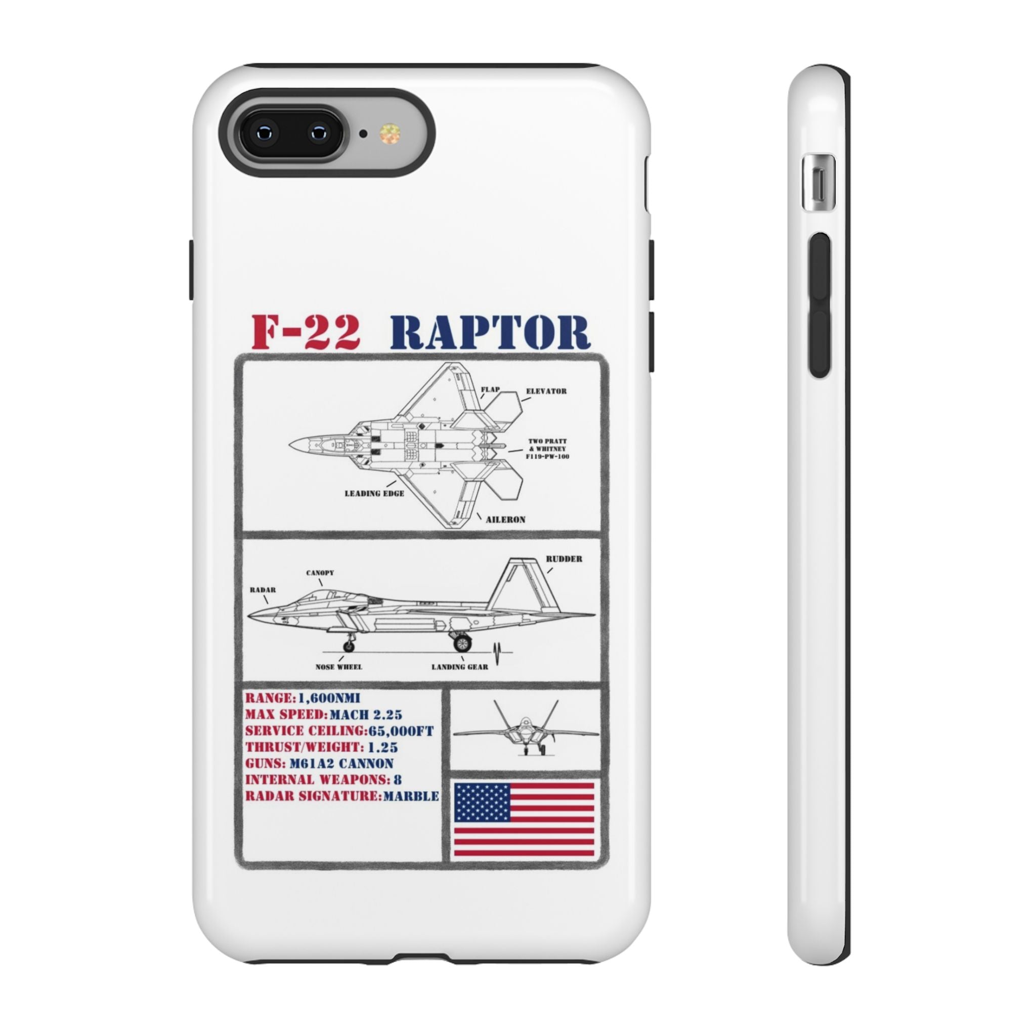 F-22 Raptor Schematic edition phone case (USAF Colour-Way)
