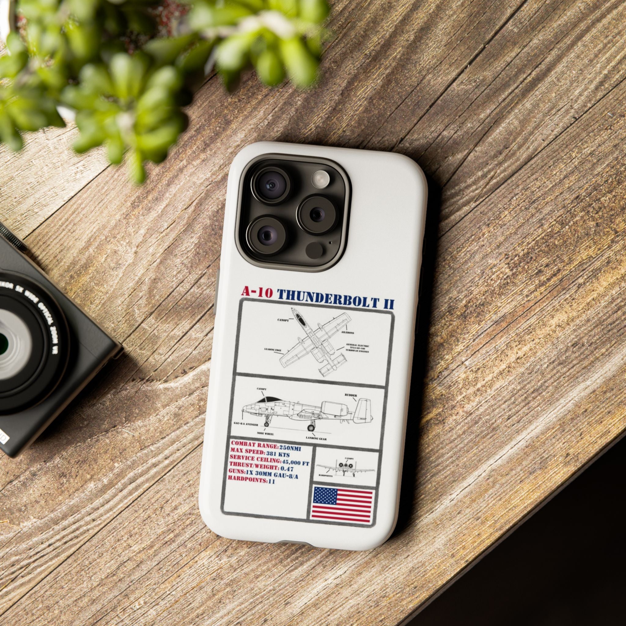 A-10 Thunderbolt Schematic edition phone case (USAF Colour-Way)