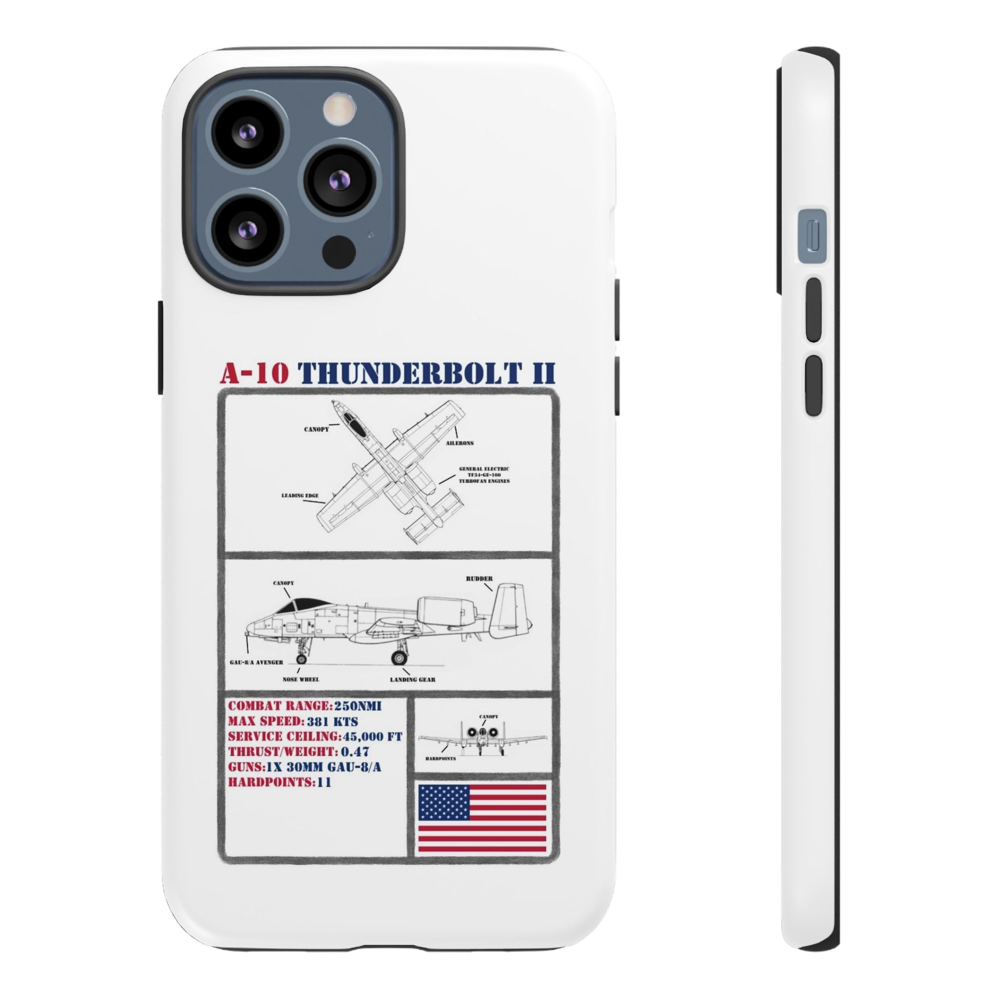 A-10 Thunderbolt Schematic edition phone case (USAF Colour-Way)