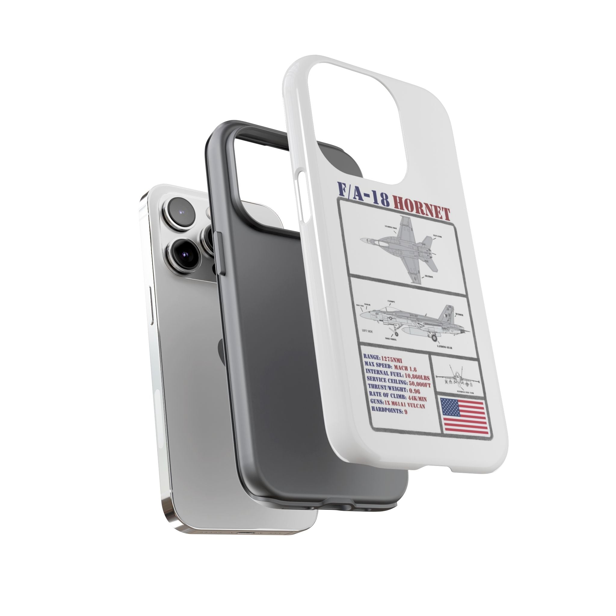 F/A-18 Hornet Schematic edition phone case (USAF Colour-Way)