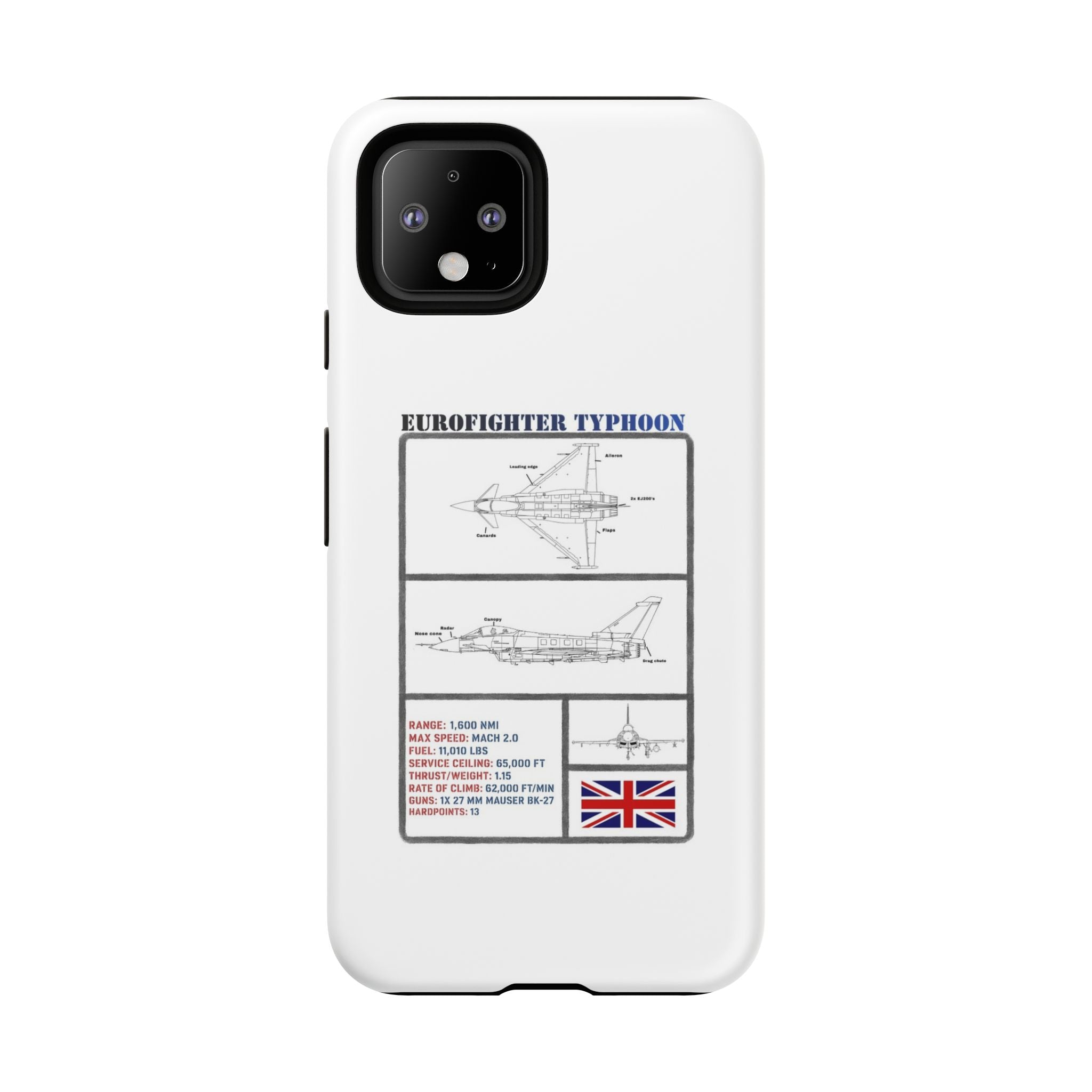 Eurofighter typhoon Schematic edition phone case (RAF Colour-Way)