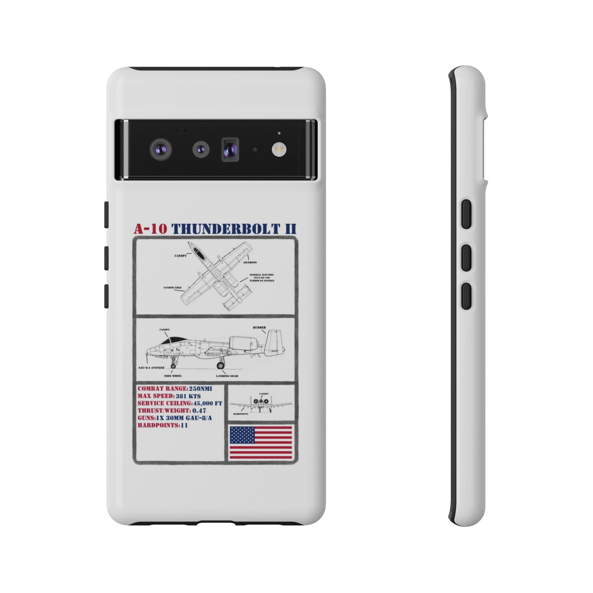 A-10 Thunderbolt Schematic edition phone case (USAF Colour-Way)