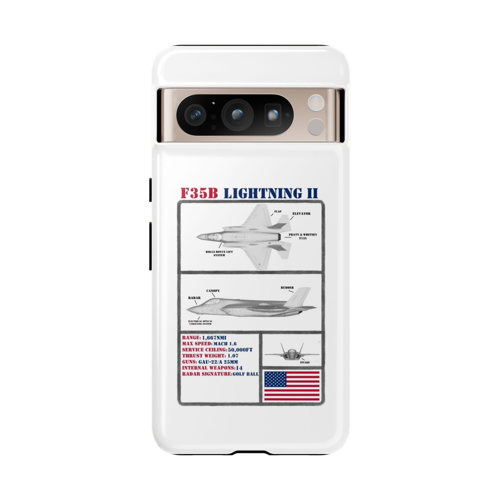 F-35 Lightning II Schematic edition phone case (USAF Colour-Way)