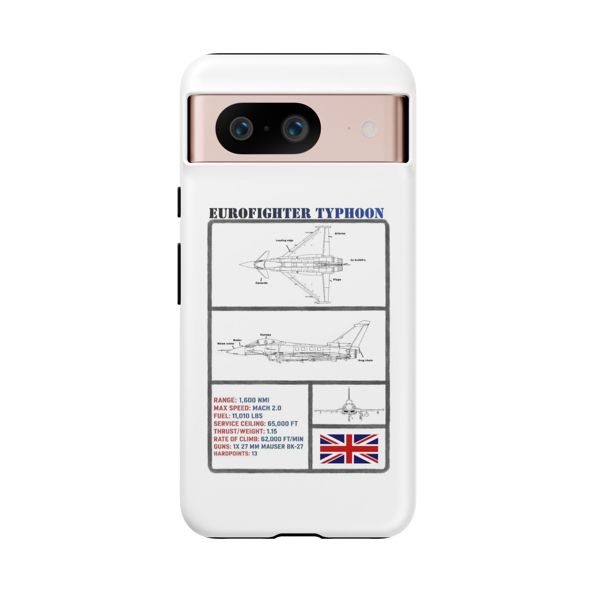 Eurofighter typhoon Schematic edition phone case (RAF Colour-Way)