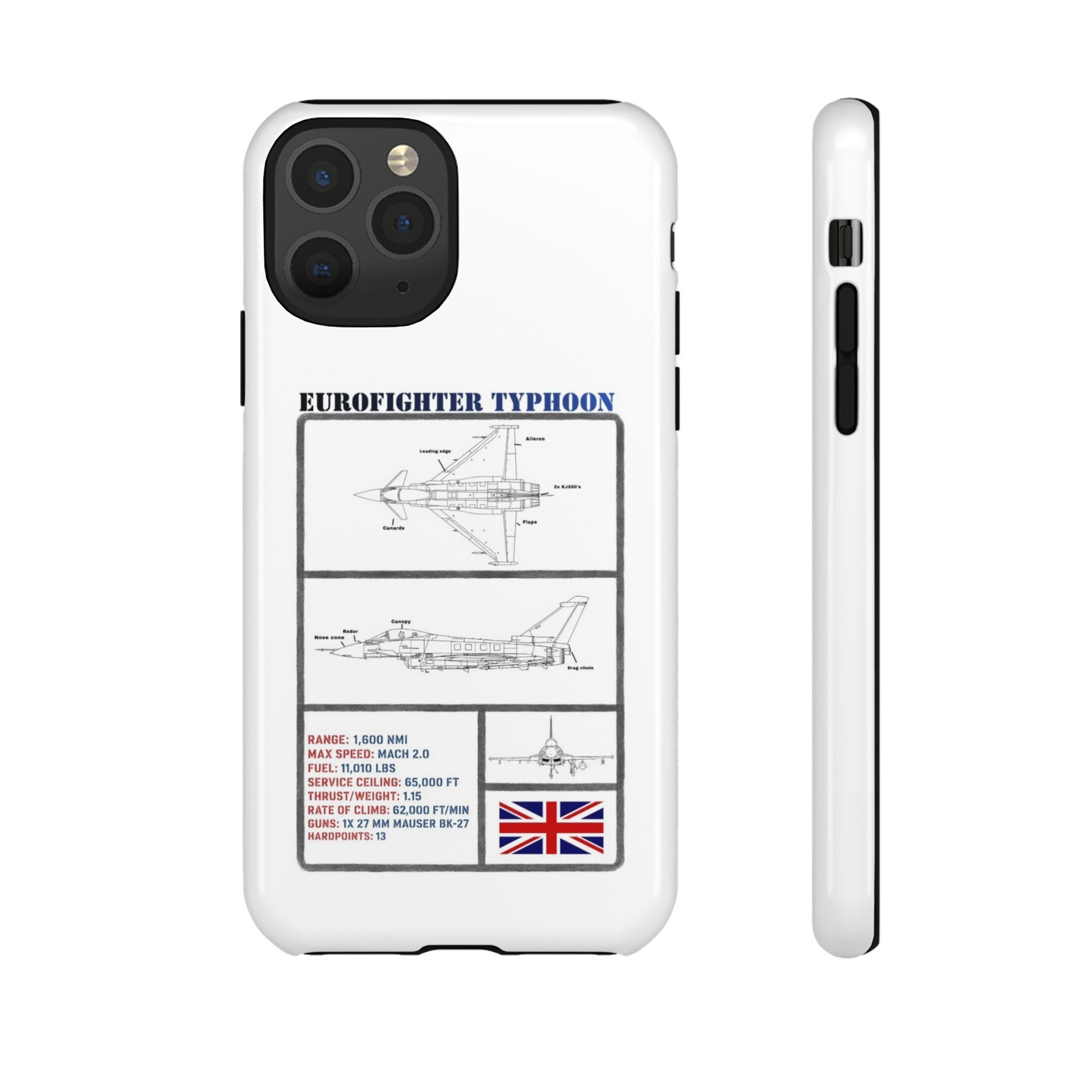 Eurofighter typhoon Schematic edition phone case (RAF Colour-Way)