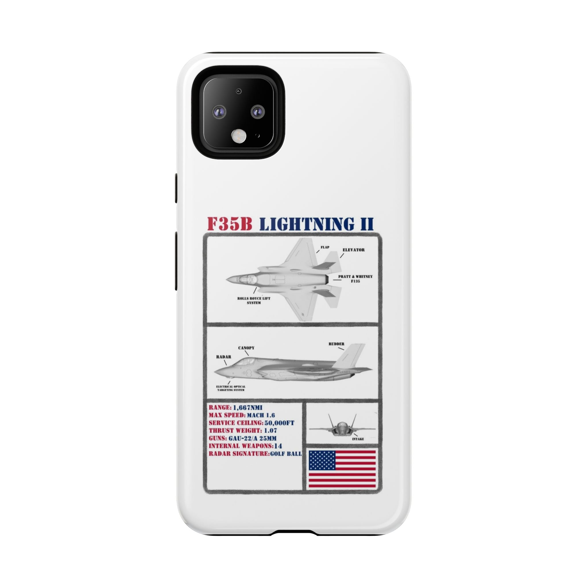F-35 Lightning II Schematic edition phone case (USAF Colour-Way)