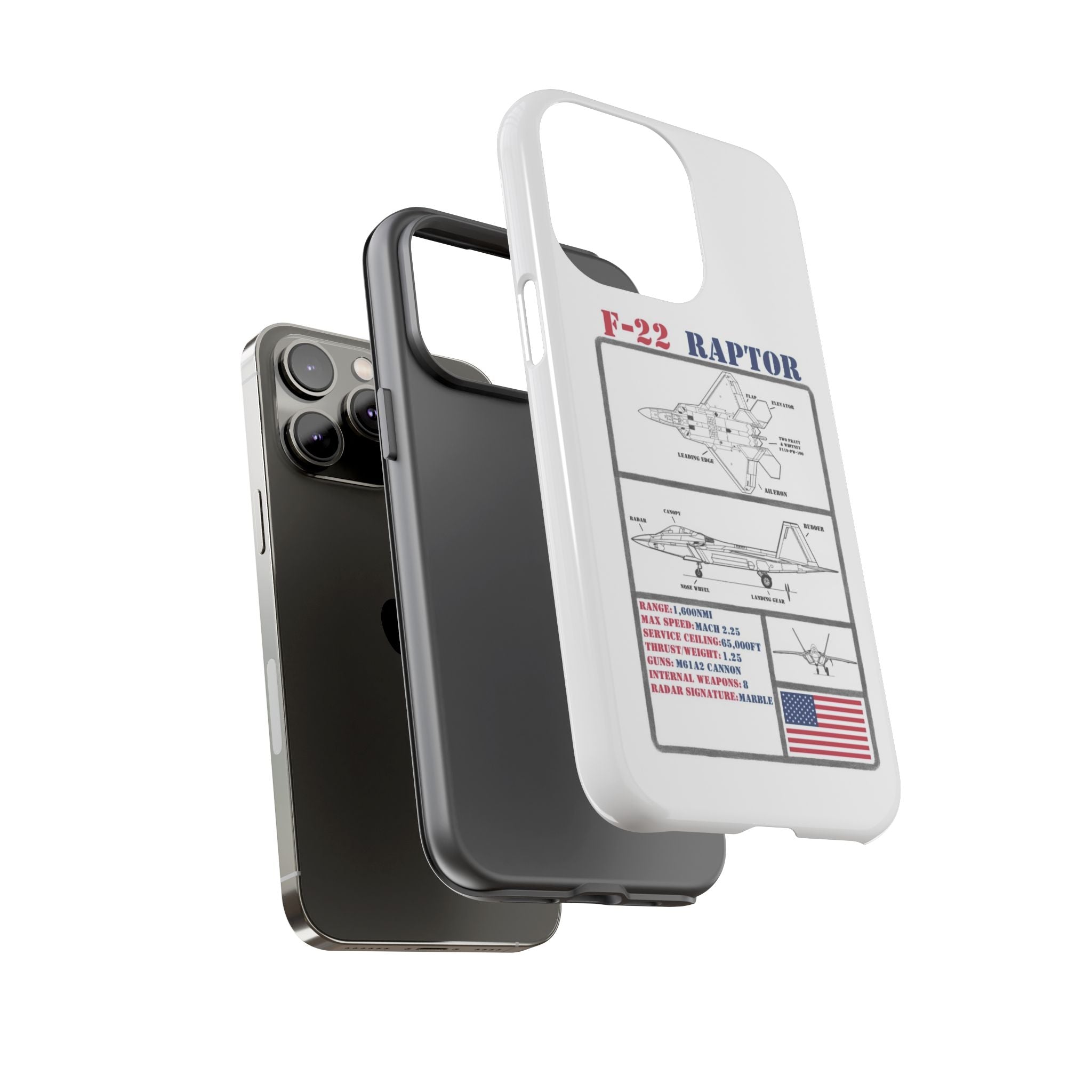 F-22 Raptor Schematic edition phone case (USAF Colour-Way)