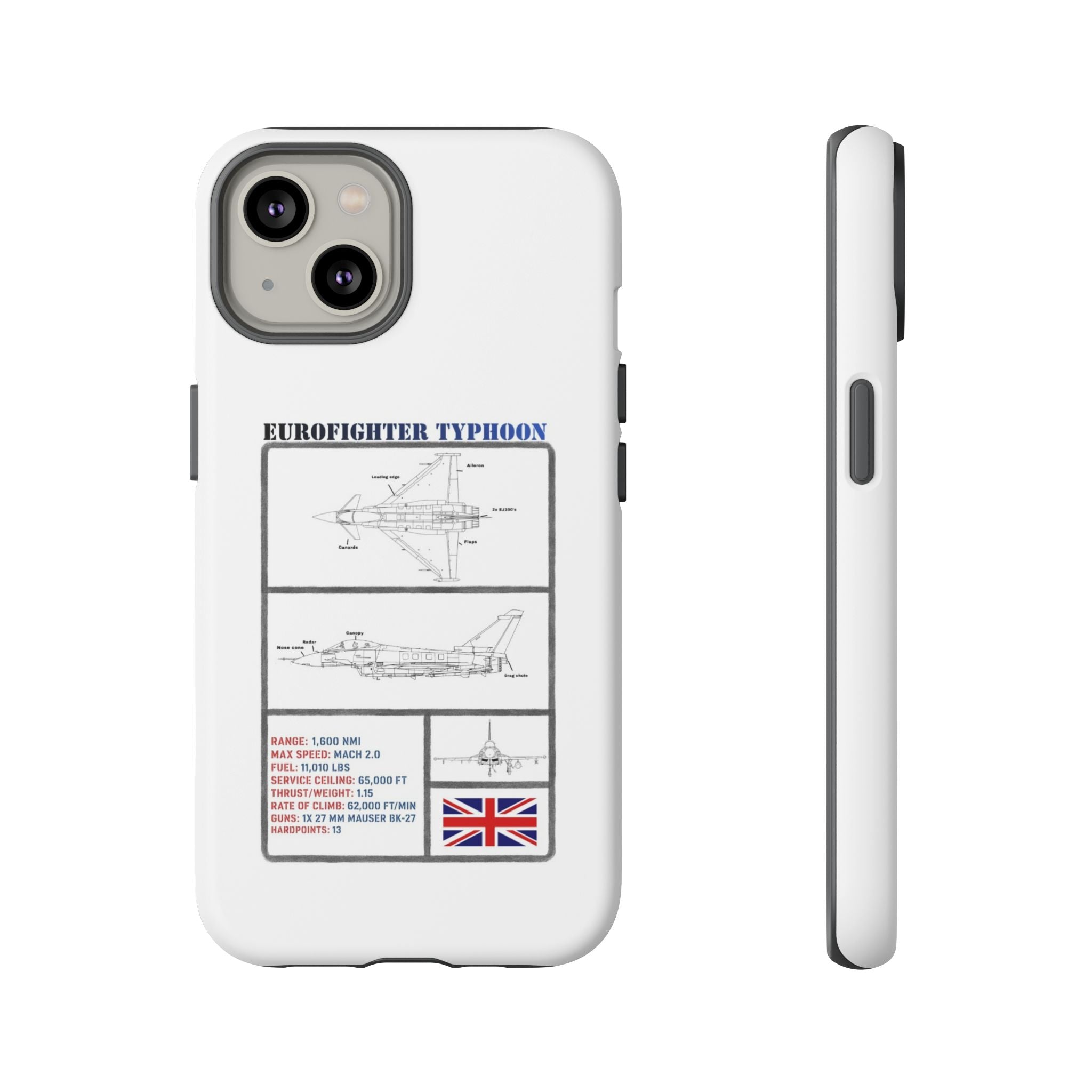 Eurofighter typhoon Schematic edition phone case (RAF Colour-Way)