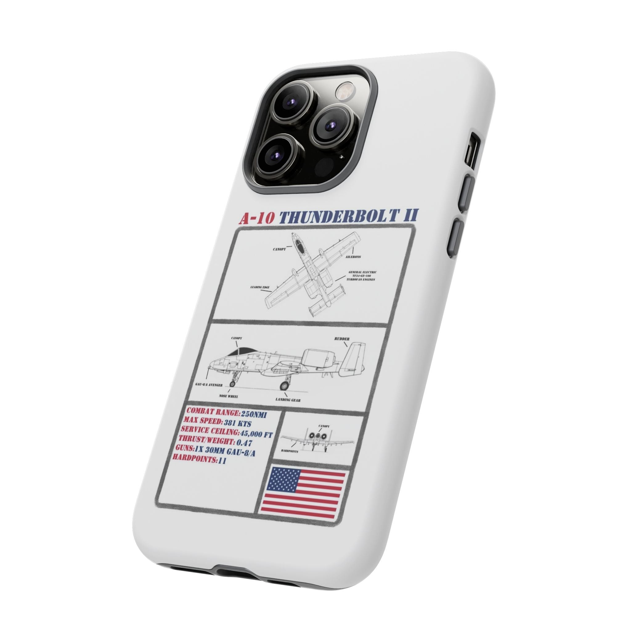 A-10 Thunderbolt Schematic edition phone case (USAF Colour-Way)