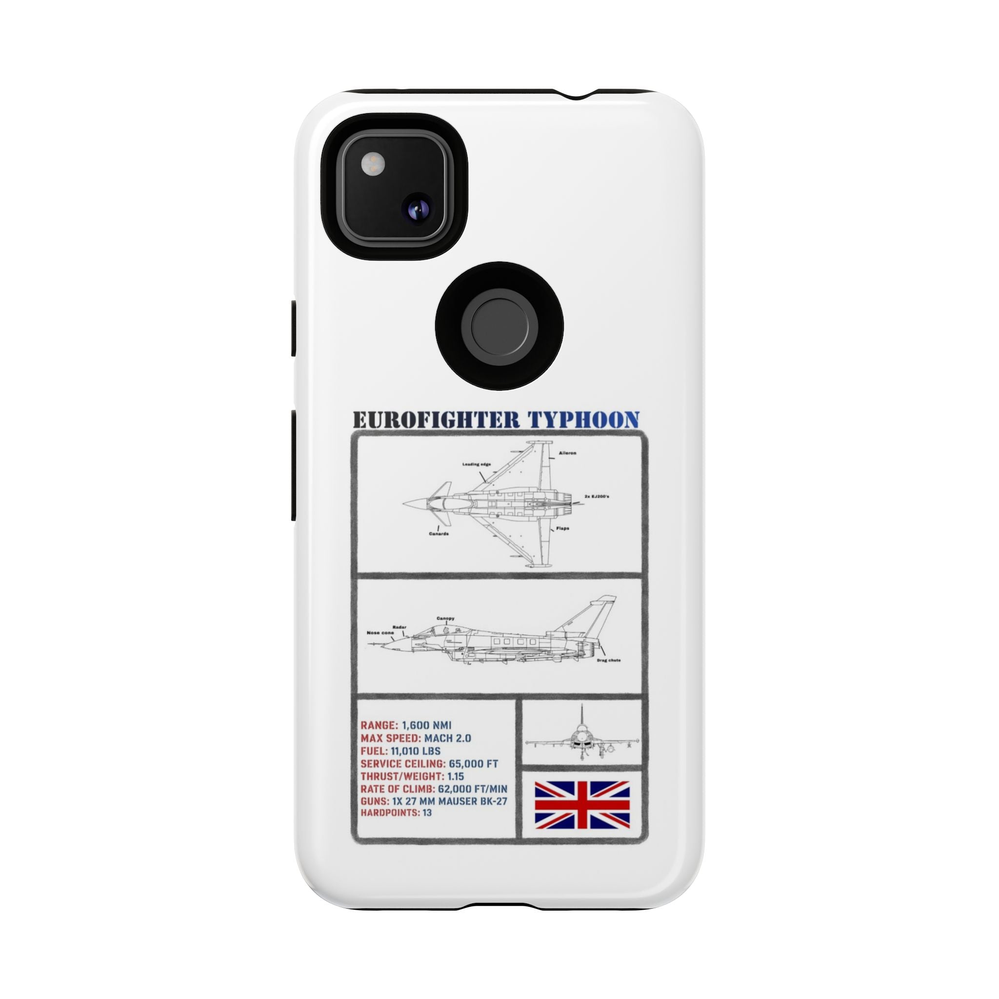Eurofighter typhoon Schematic edition phone case (RAF Colour-Way)