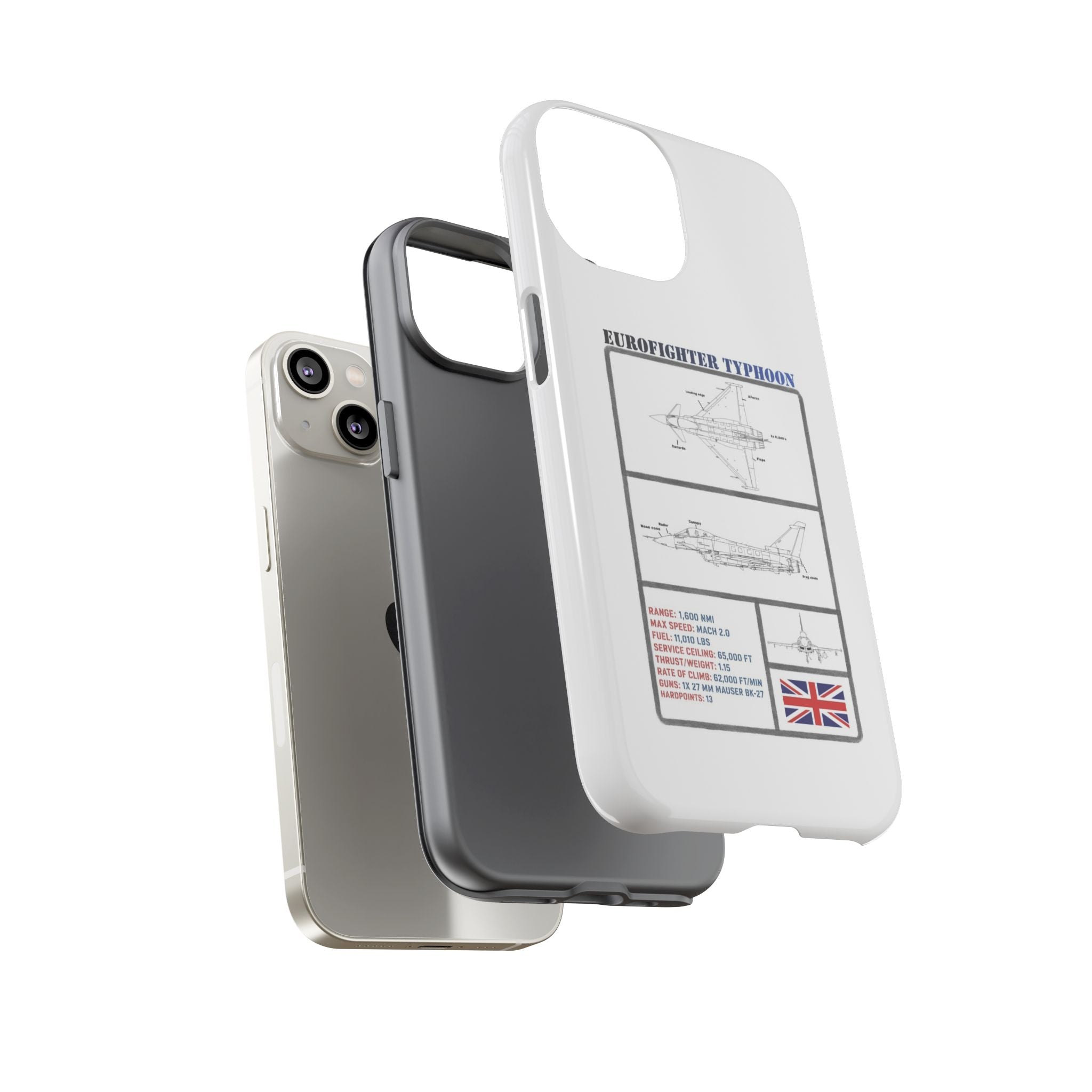 Eurofighter typhoon Schematic edition phone case (RAF Colour-Way)