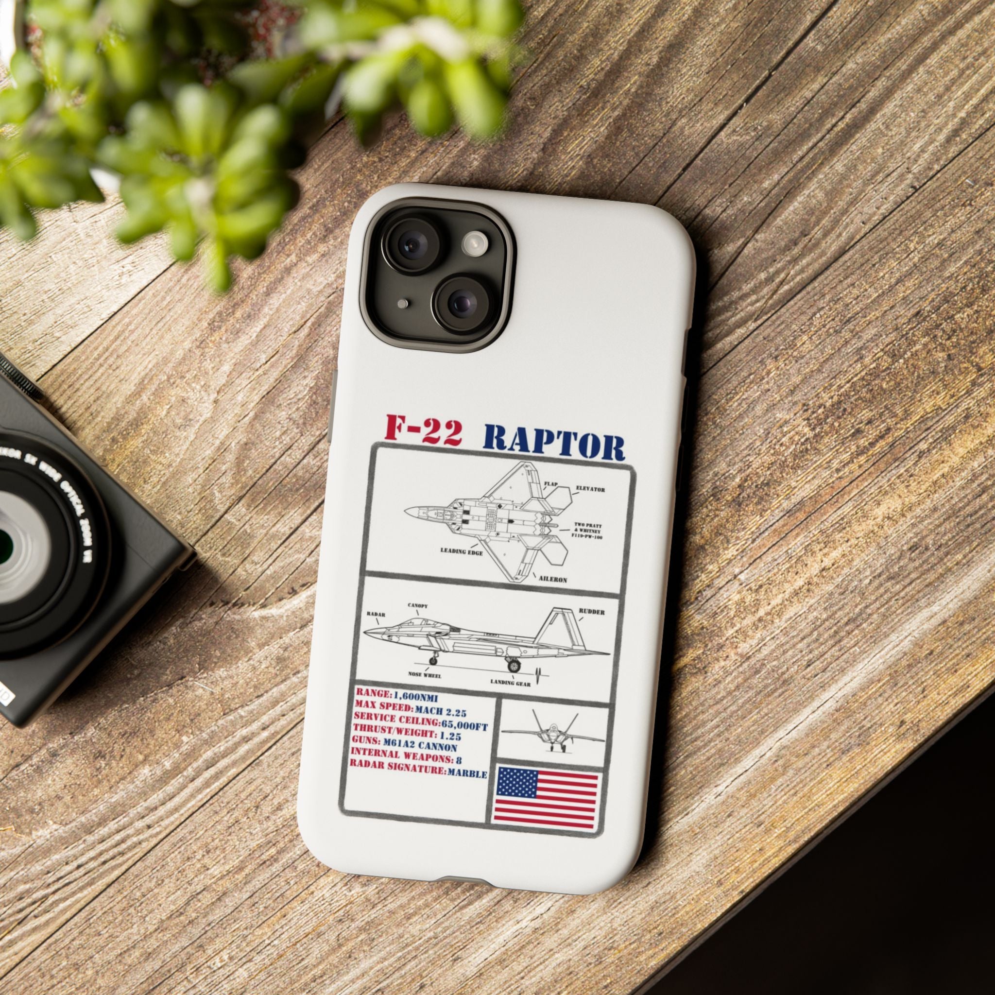 F-22 Raptor Schematic edition phone case (USAF Colour-Way)