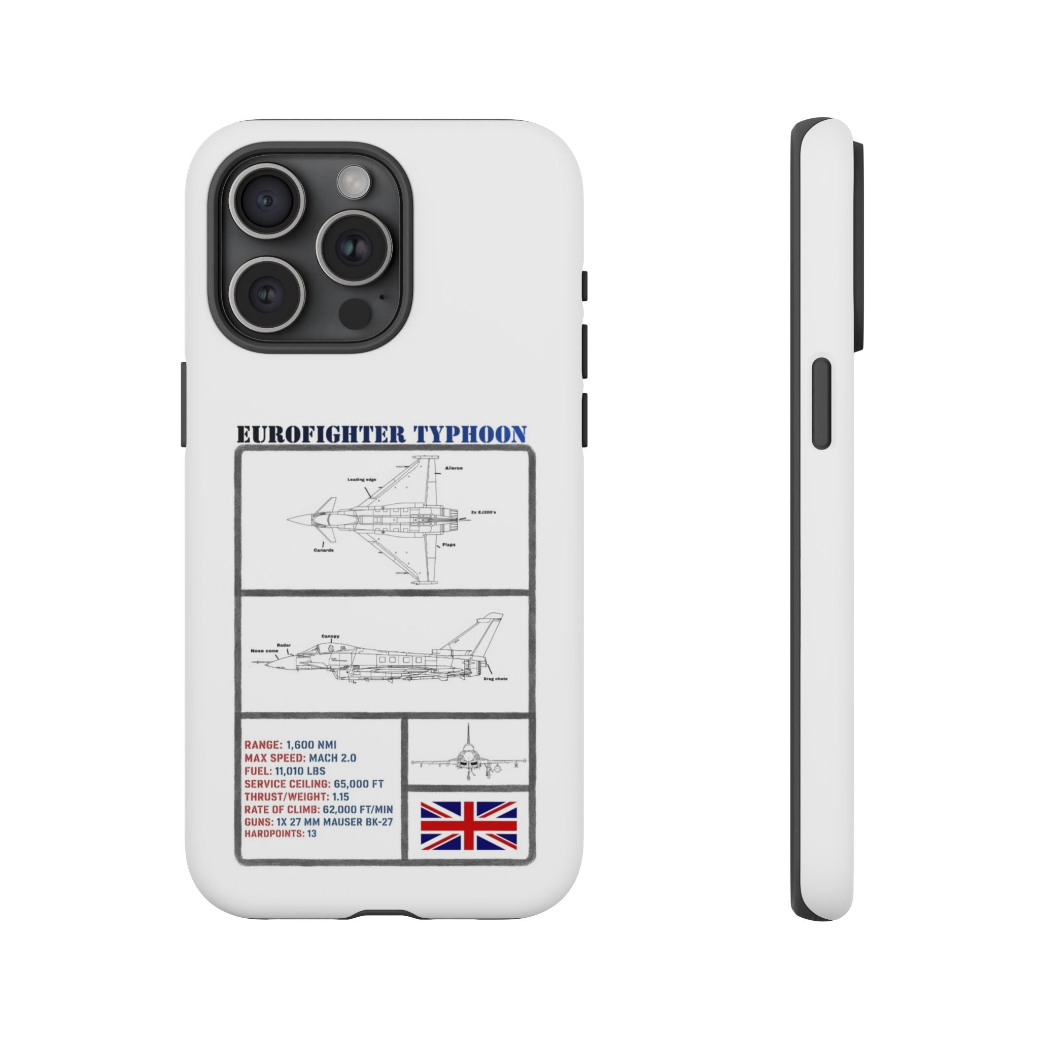 Eurofighter typhoon Schematic edition phone case (RAF Colour-Way)