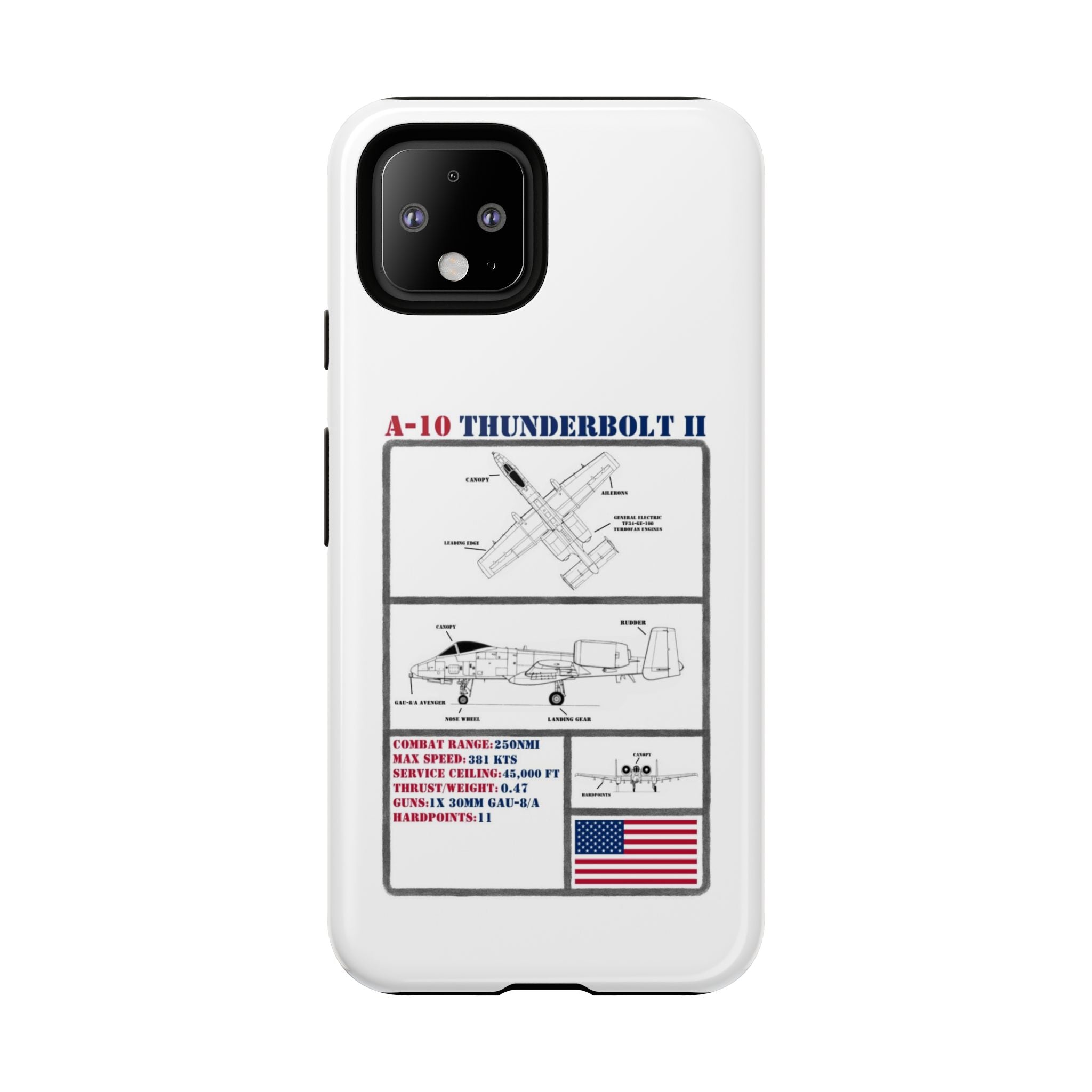 A-10 Thunderbolt Schematic edition phone case (USAF Colour-Way)