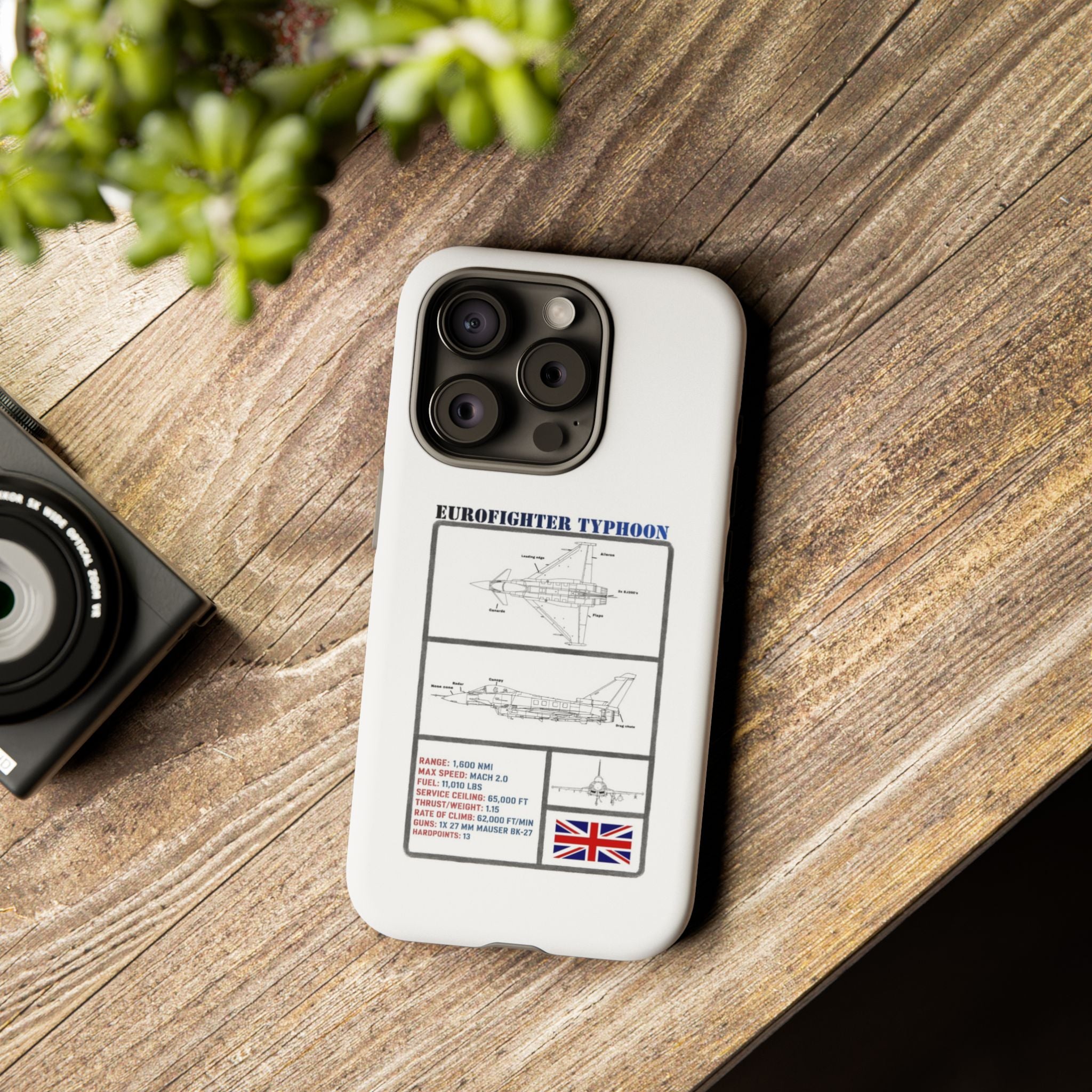Eurofighter typhoon Schematic edition phone case (RAF Colour-Way)