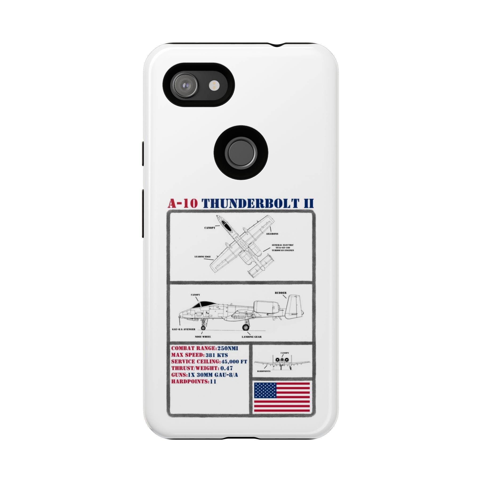 A-10 Thunderbolt Schematic edition phone case (USAF Colour-Way)