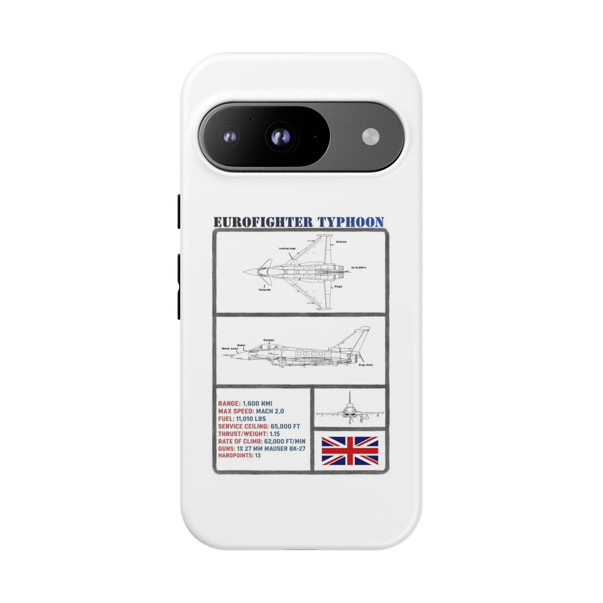 Eurofighter typhoon Schematic edition phone case (RAF Colour-Way)