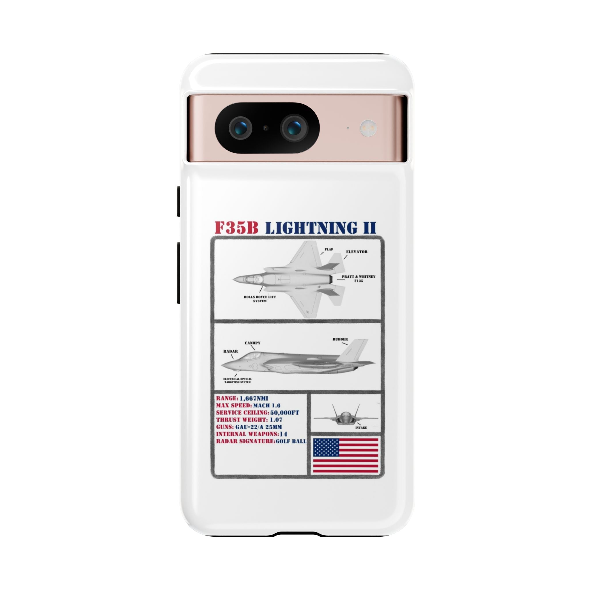 F-35 Lightning II Schematic edition phone case (USAF Colour-Way)