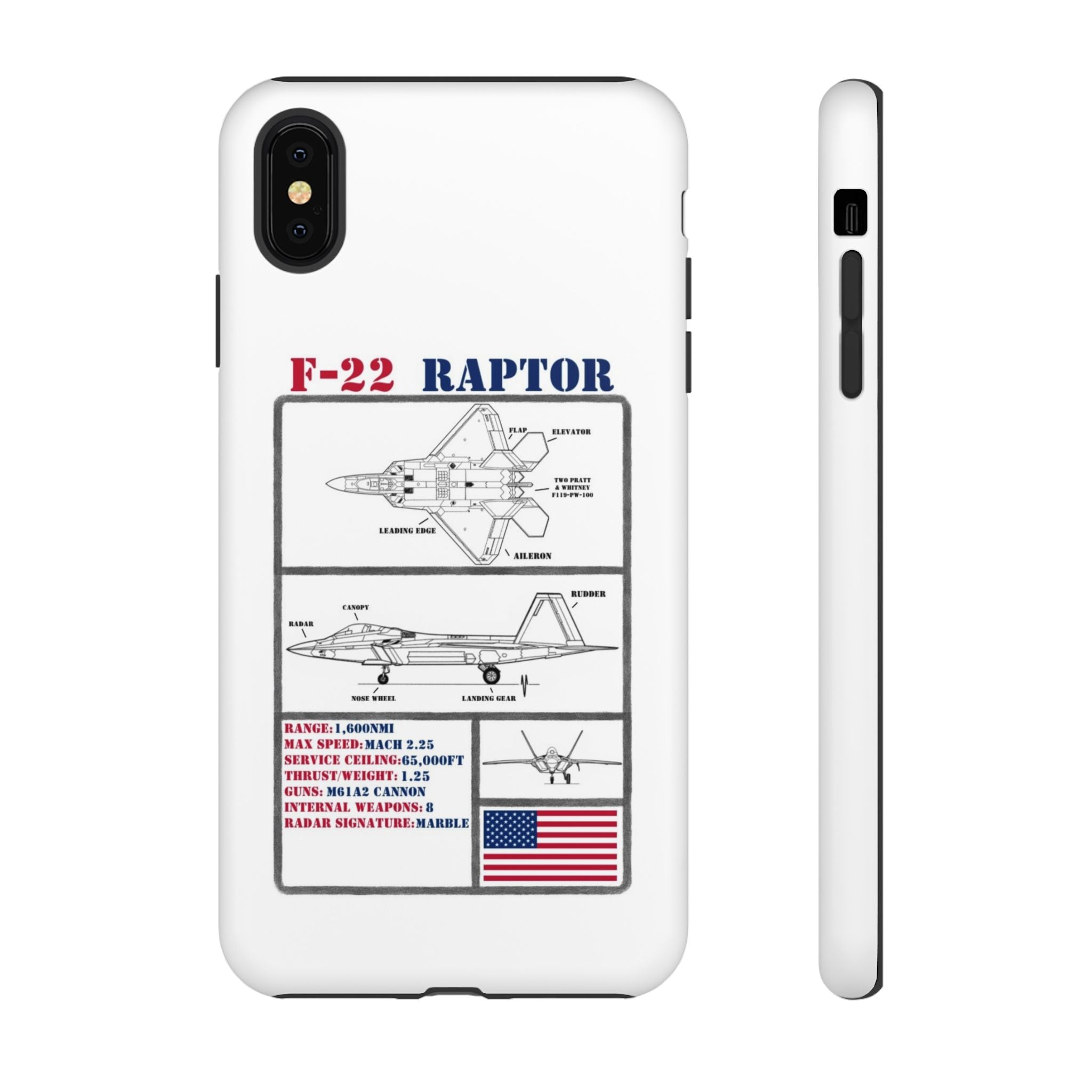 F-22 Raptor Schematic edition phone case (USAF Colour-Way)