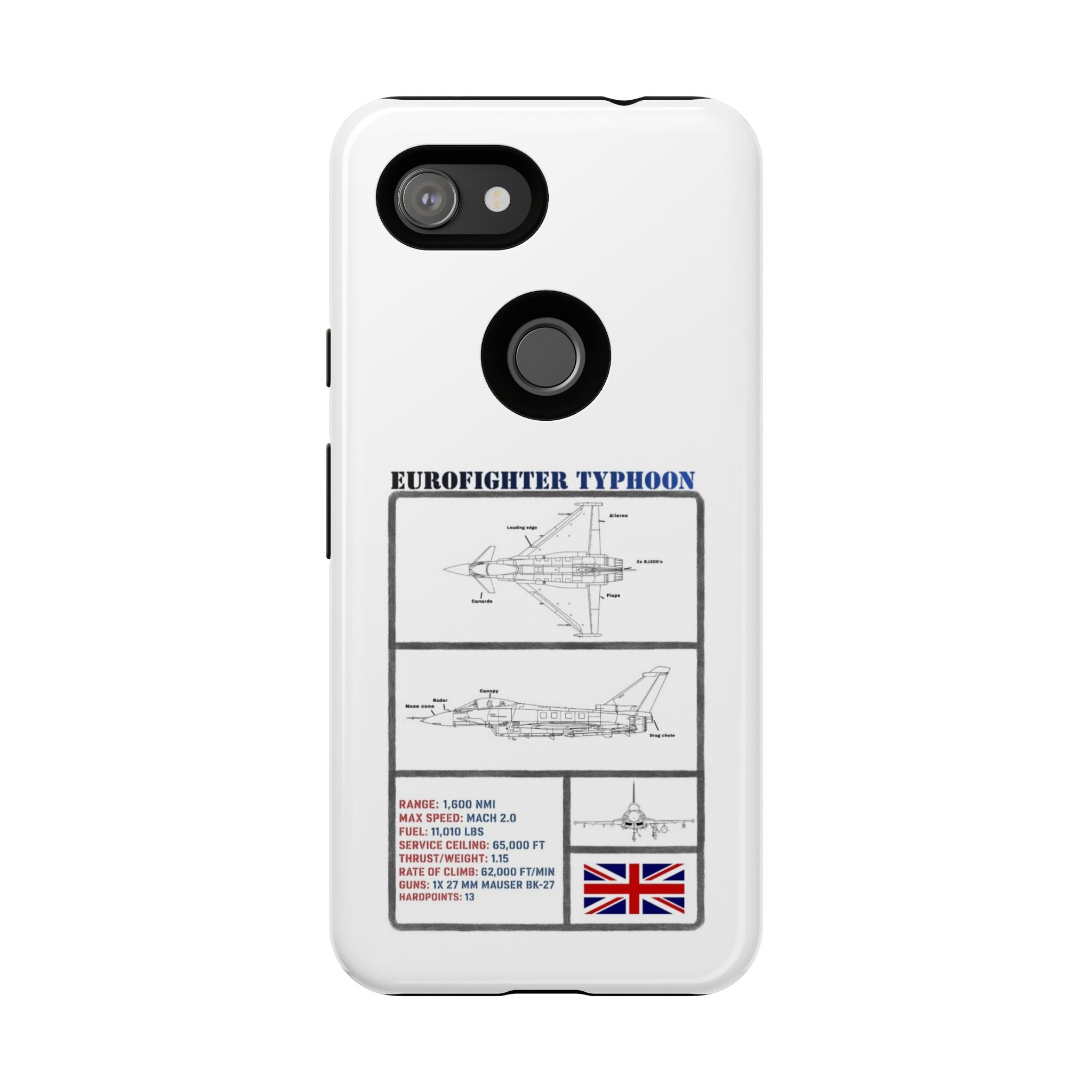 Eurofighter typhoon Schematic edition phone case (RAF Colour-Way)