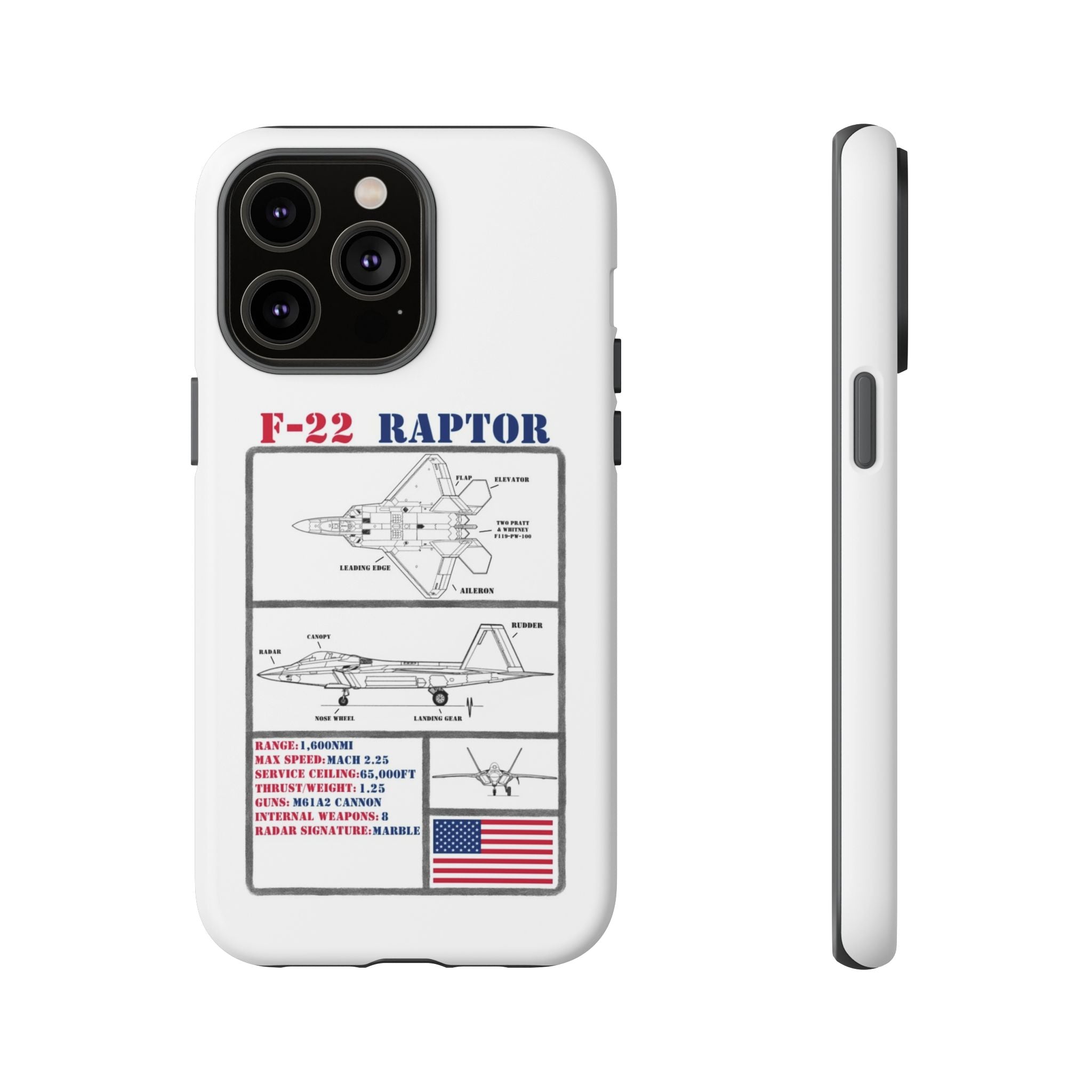F-22 Raptor Schematic edition phone case (USAF Colour-Way)
