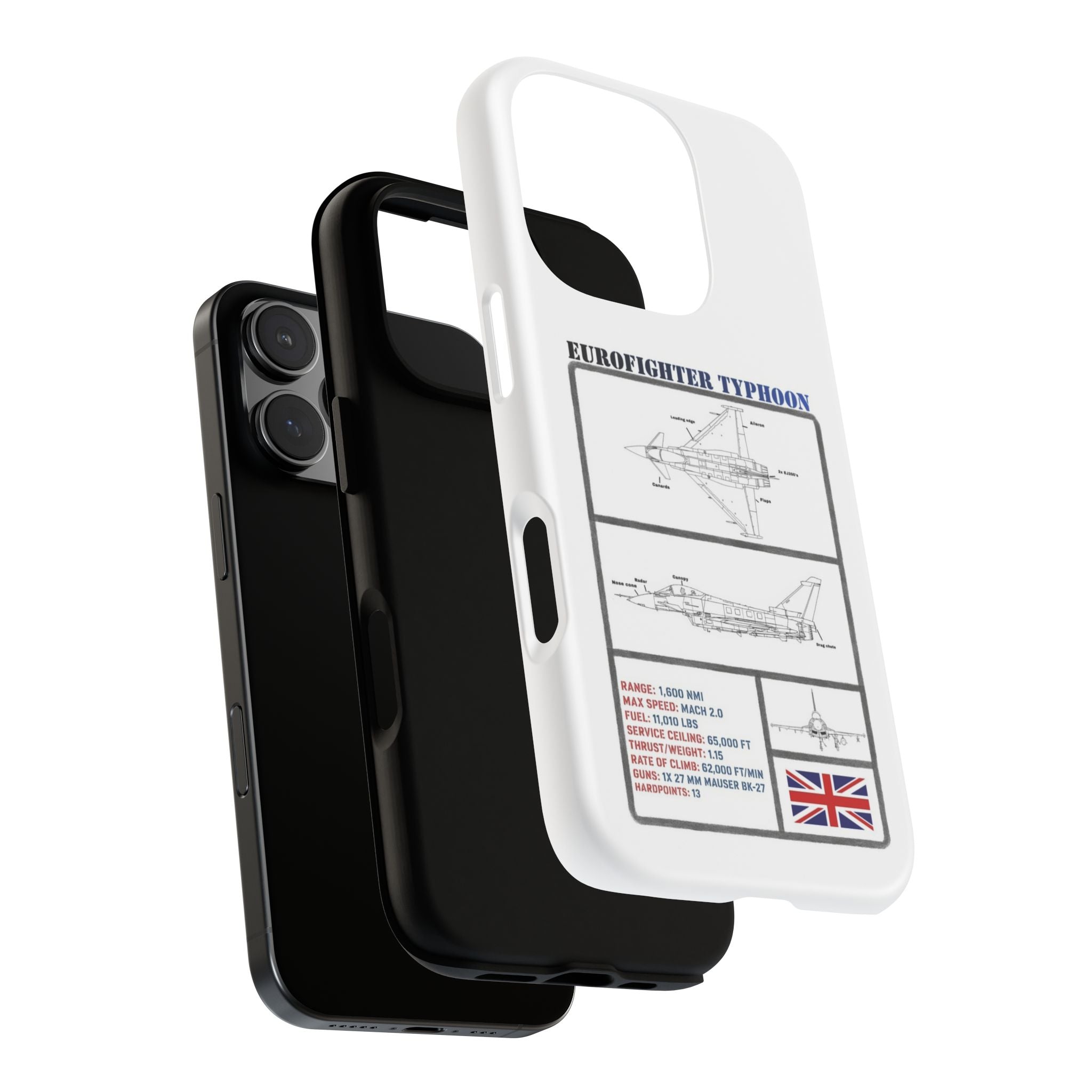 Eurofighter typhoon Schematic edition phone case (RAF Colour-Way)