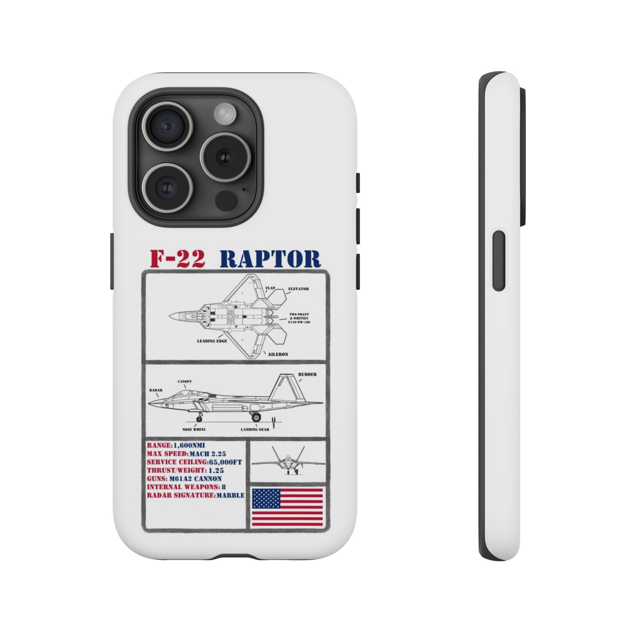 F-22 Raptor Schematic edition phone case (USAF Colour-Way)