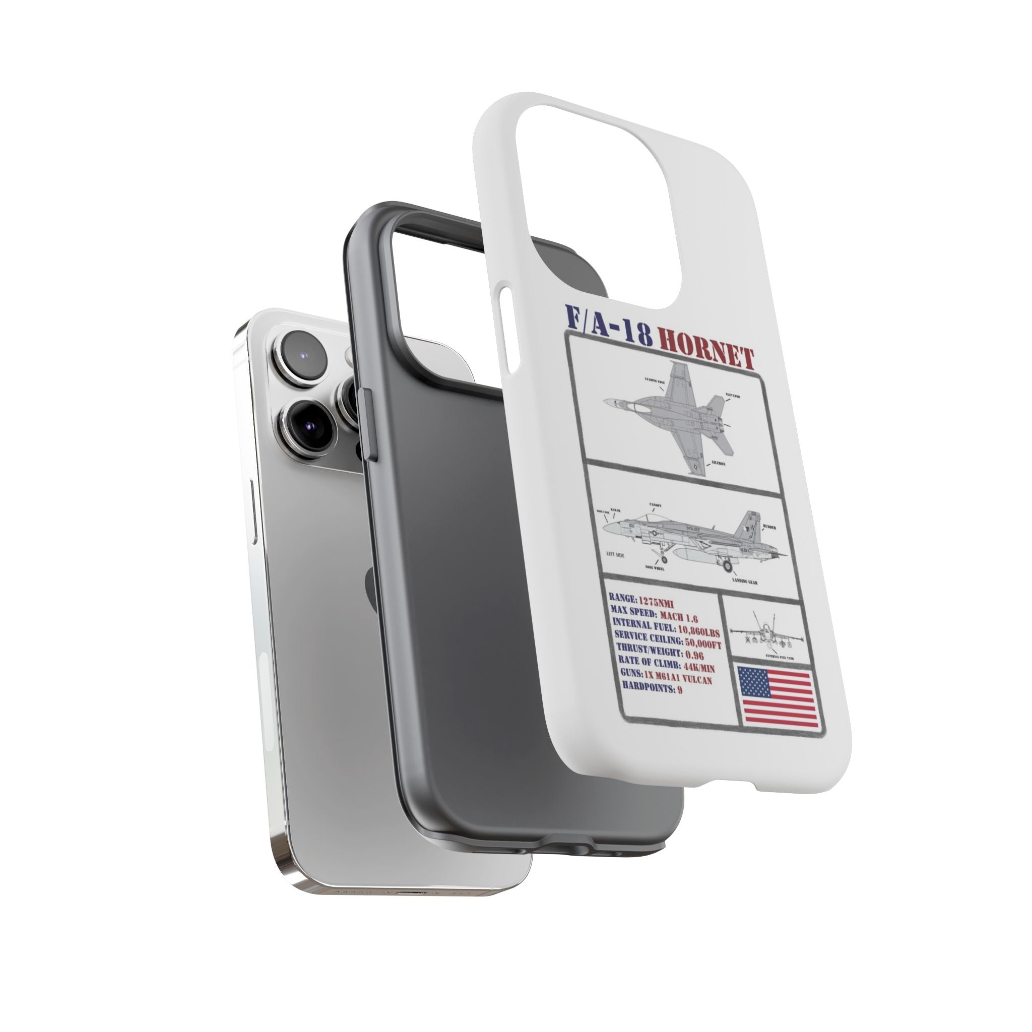 F/A-18 Hornet Schematic edition phone case (USAF Colour-Way)