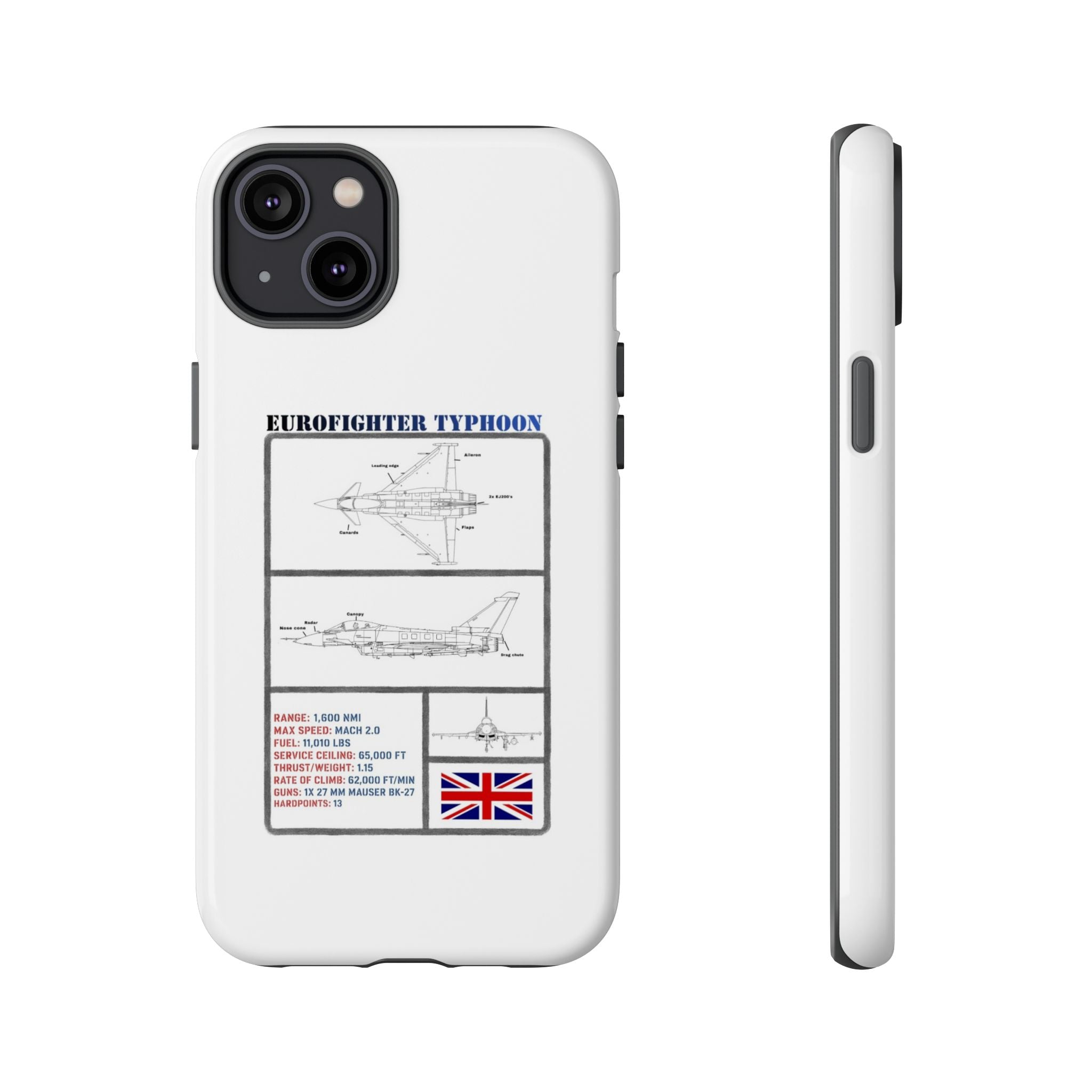 Eurofighter typhoon Schematic edition phone case (RAF Colour-Way)
