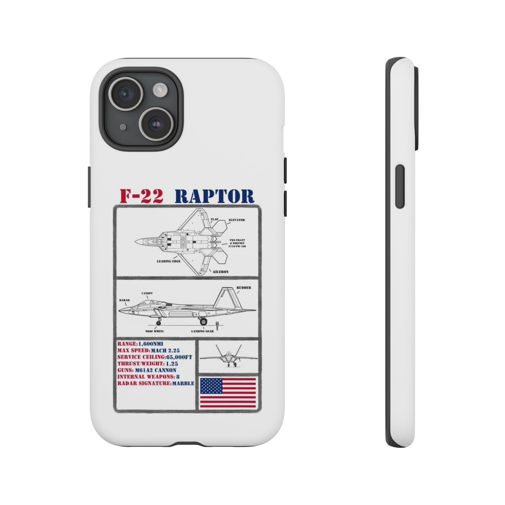 F-22 Raptor Schematic edition phone case (USAF Colour-Way)