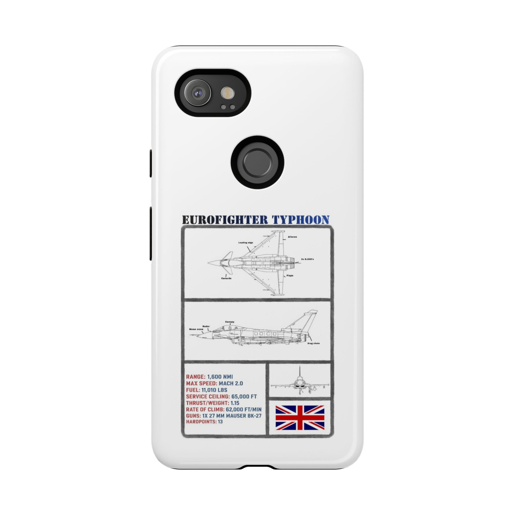 Eurofighter typhoon Schematic edition phone case (RAF Colour-Way)