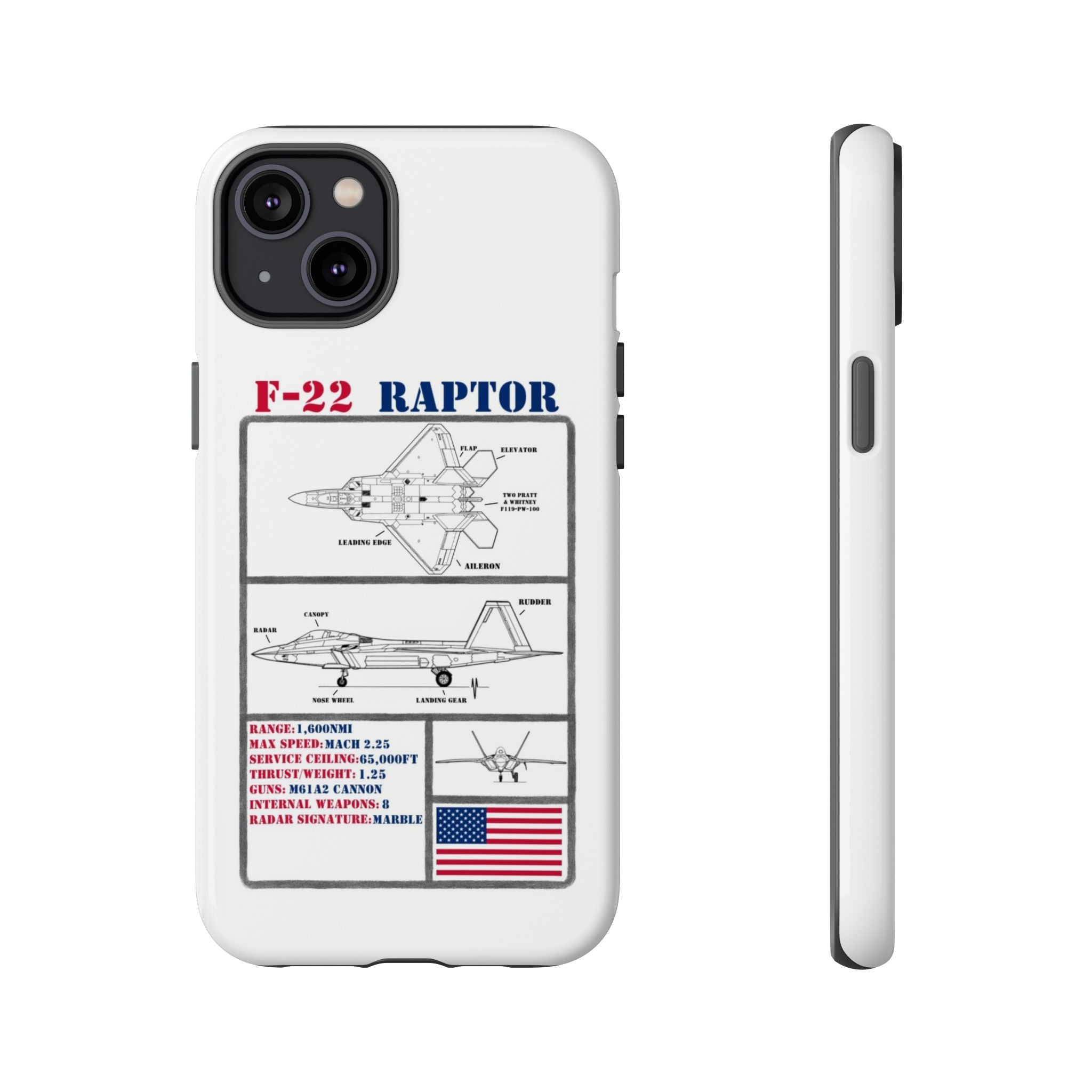 F-22 Raptor Schematic edition phone case (USAF Colour-Way)