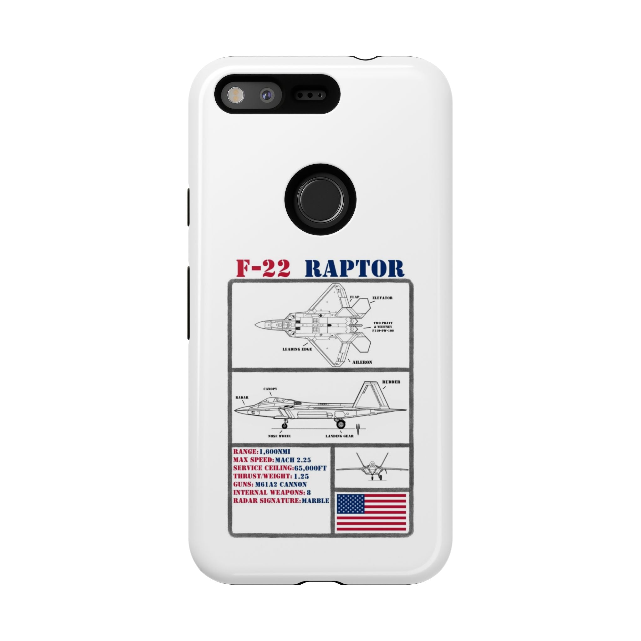 F-22 Raptor Schematic edition phone case (USAF Colour-Way)