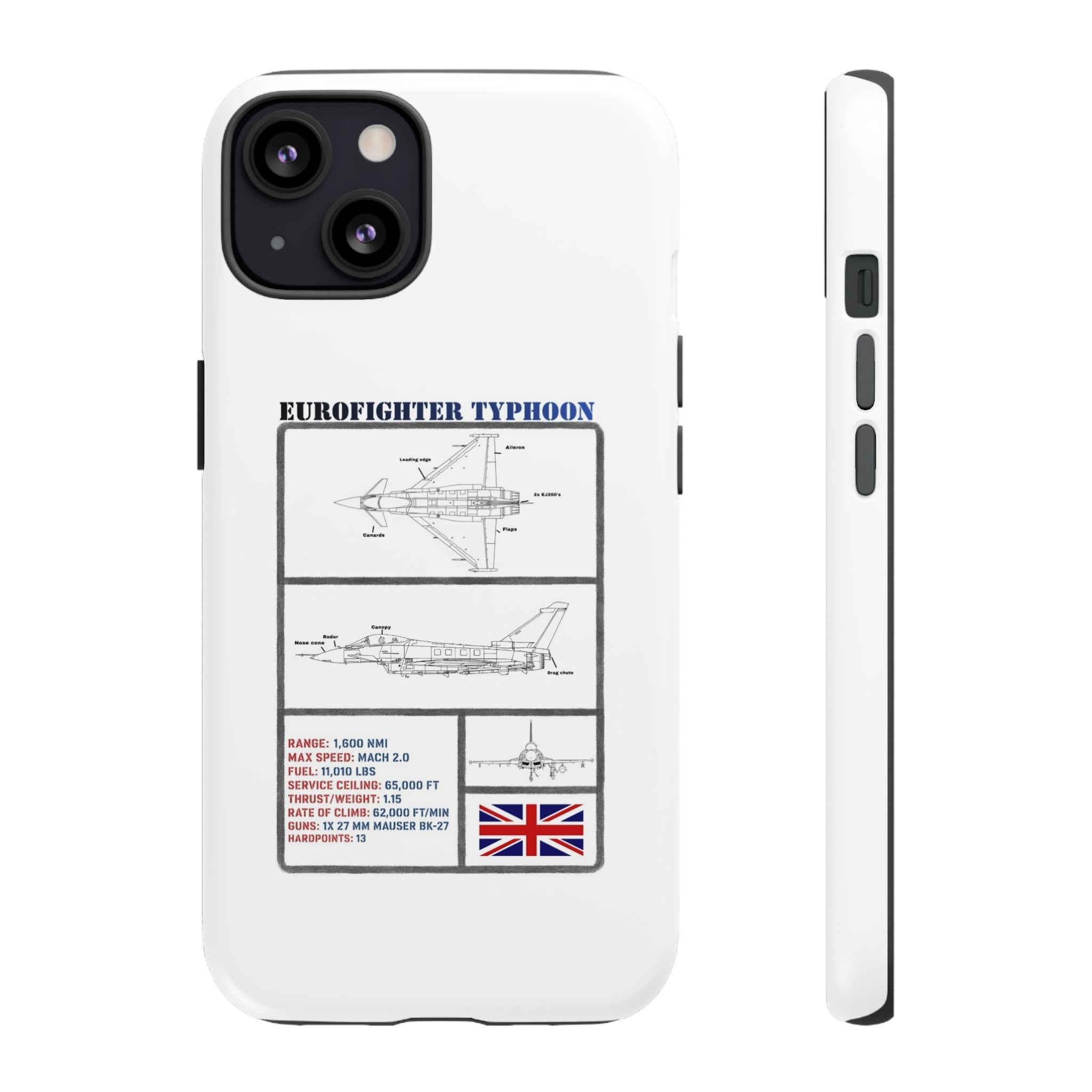 Eurofighter typhoon Schematic edition phone case (RAF Colour-Way)