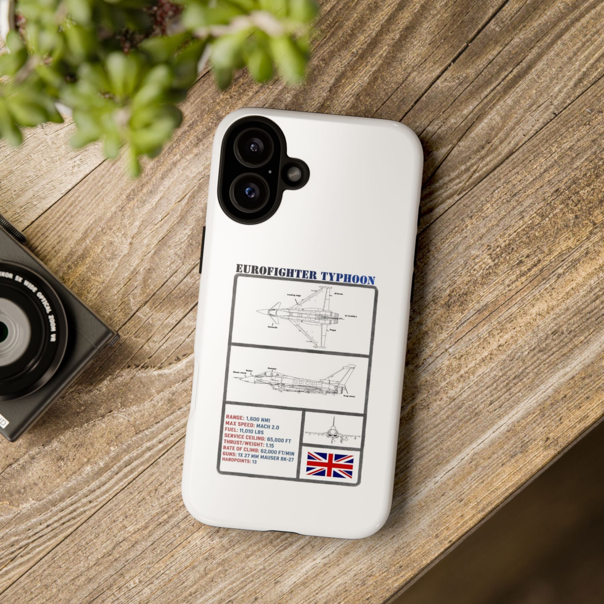 Eurofighter typhoon Schematic edition phone case (RAF Colour-Way)