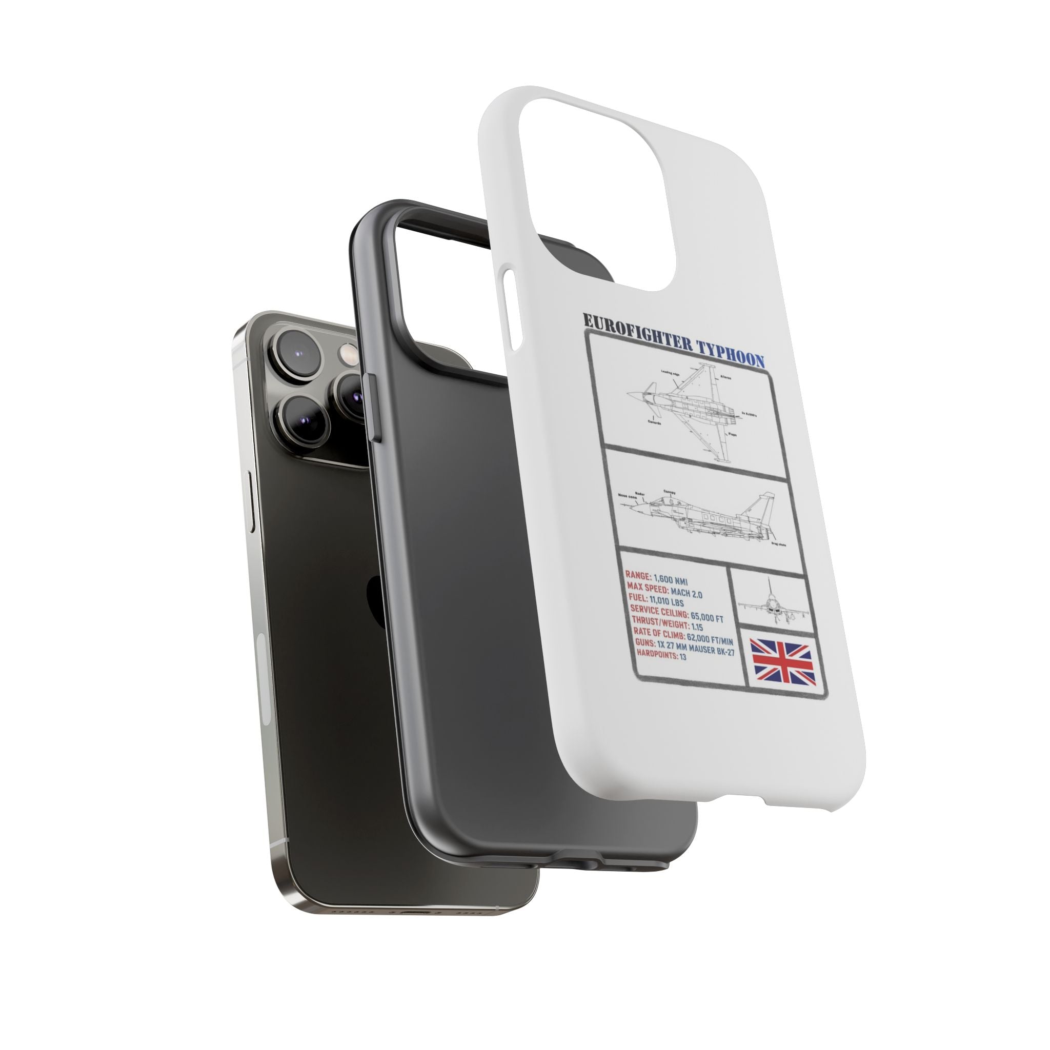 Eurofighter typhoon Schematic edition phone case (RAF Colour-Way)