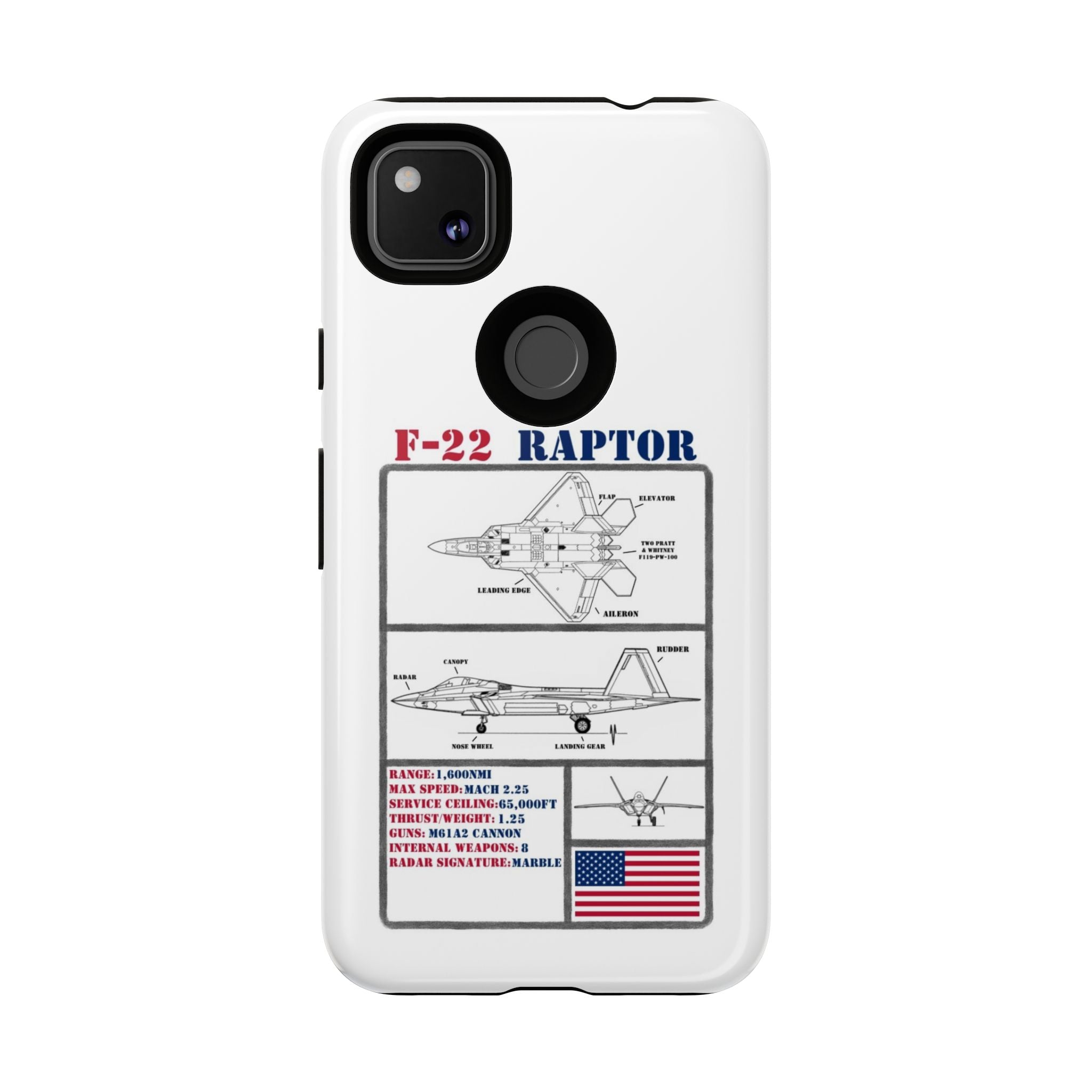 F-22 Raptor Schematic edition phone case (USAF Colour-Way)