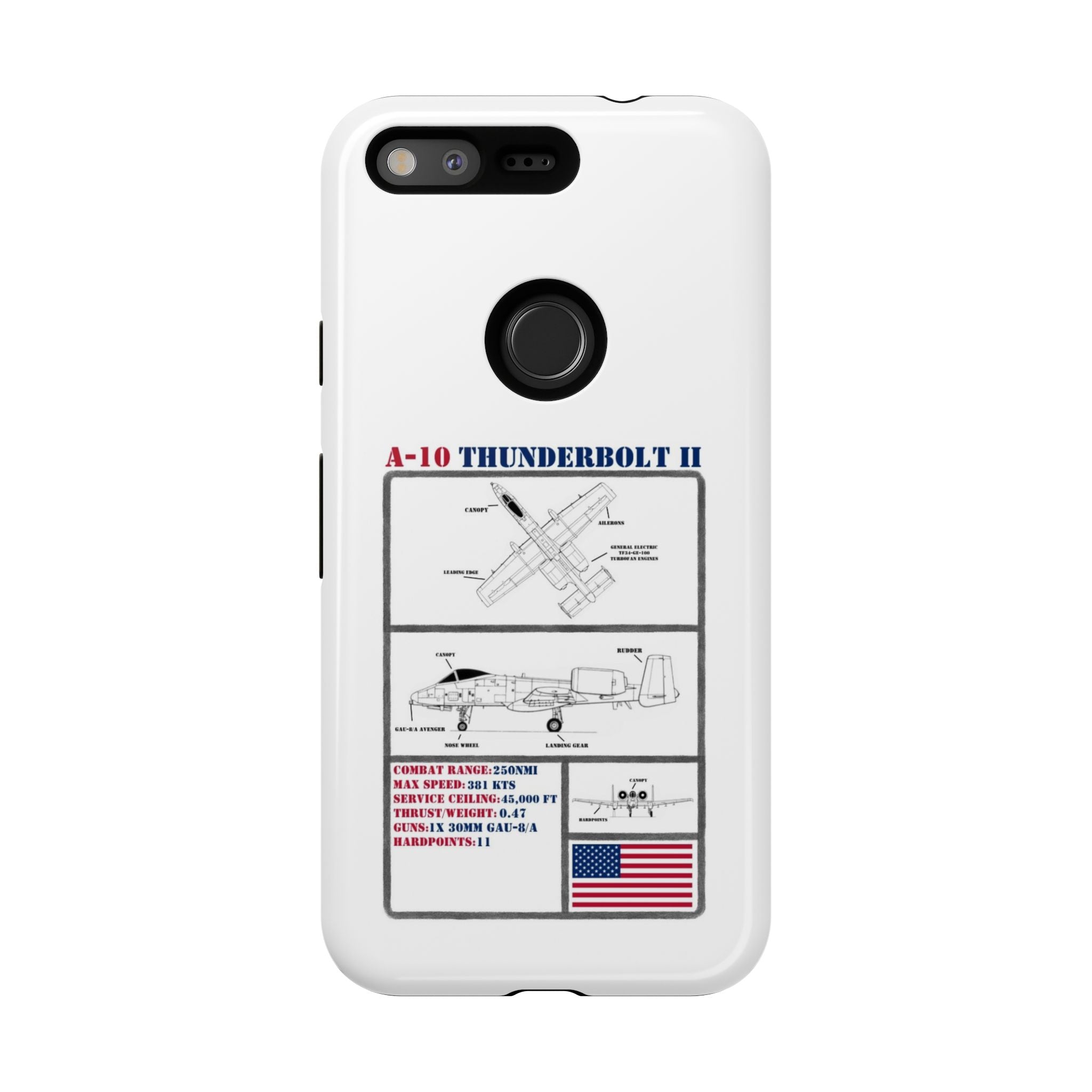A-10 Thunderbolt Schematic edition phone case (USAF Colour-Way)