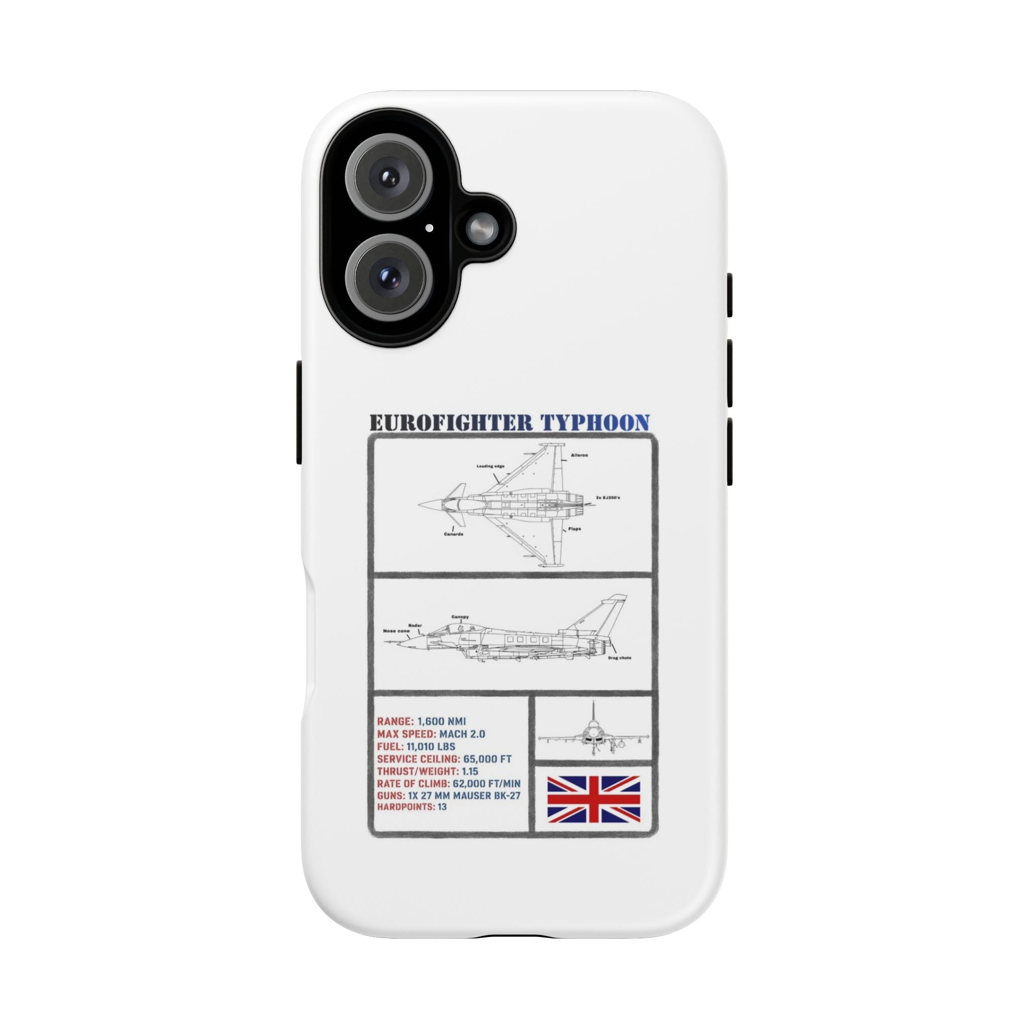 Eurofighter typhoon Schematic edition phone case (RAF Colour-Way)
