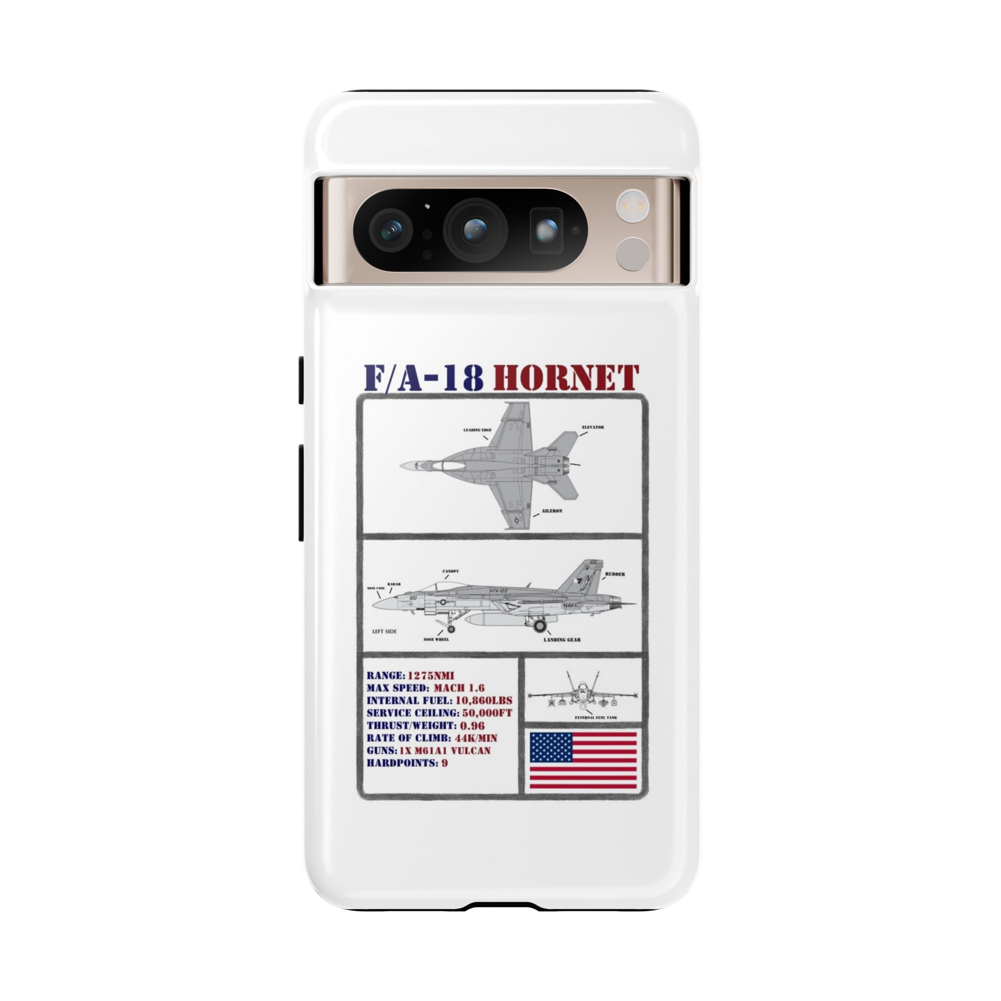 F/A-18 Hornet Schematic edition phone case (USAF Colour-Way)