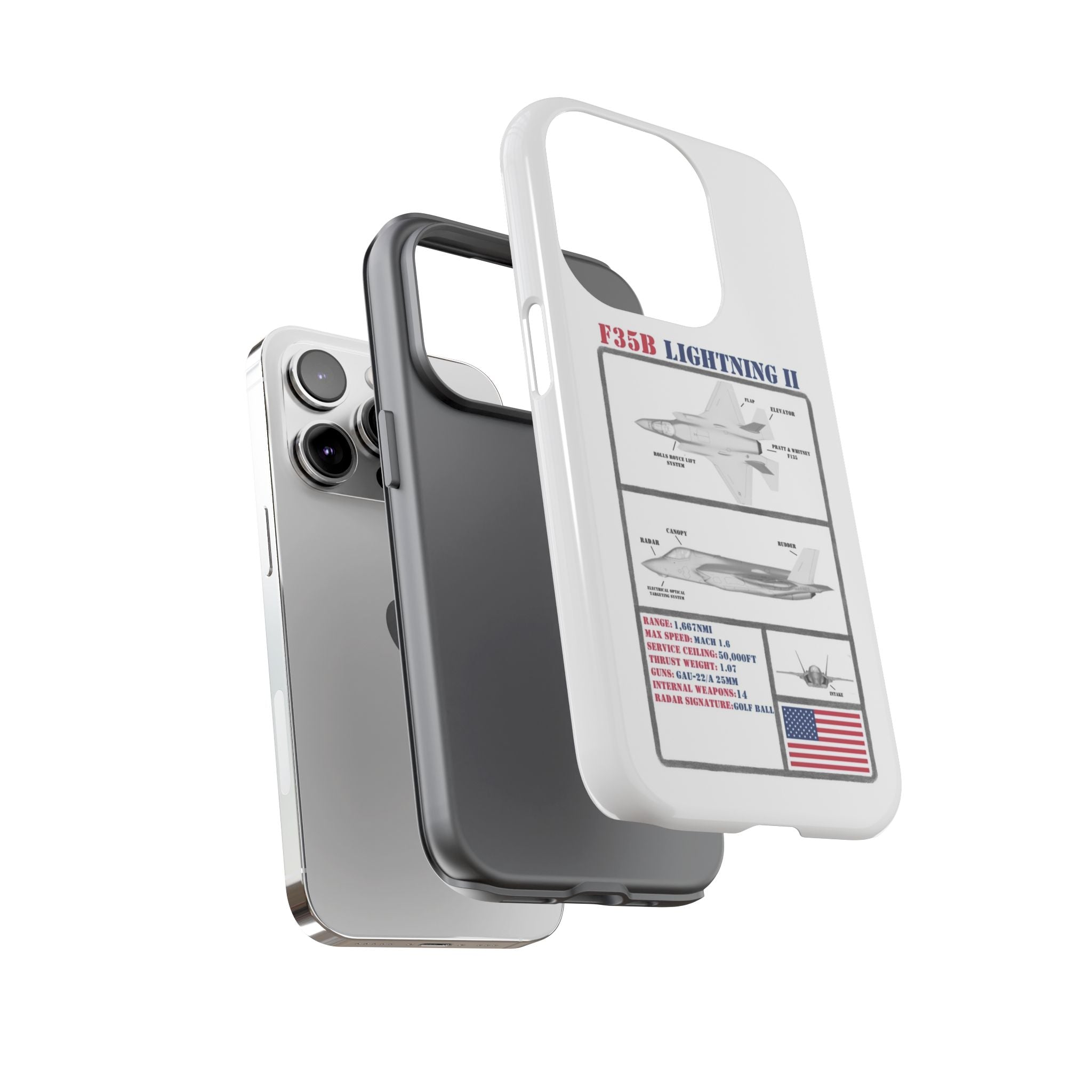F-35 Lightning II Schematic edition phone case (USAF Colour-Way)