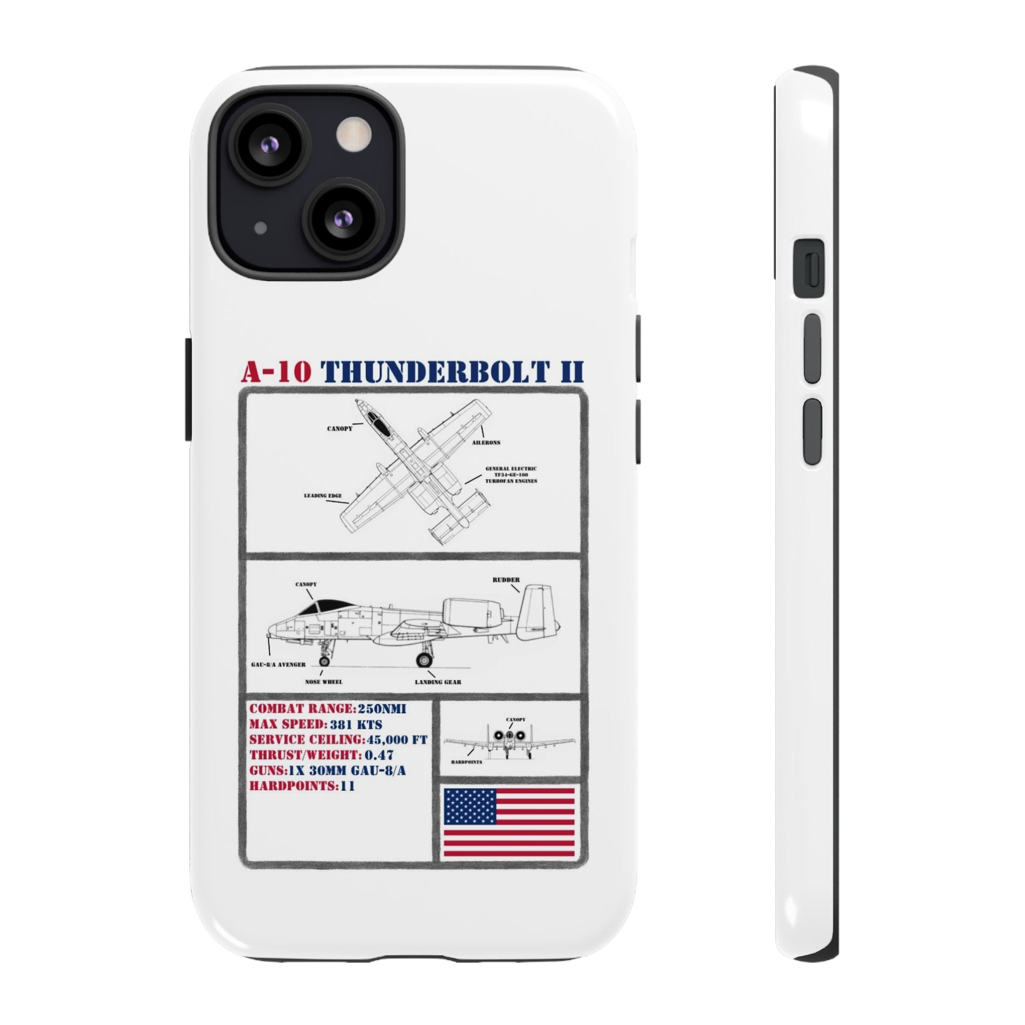 A-10 Thunderbolt Schematic edition phone case (USAF Colour-Way)