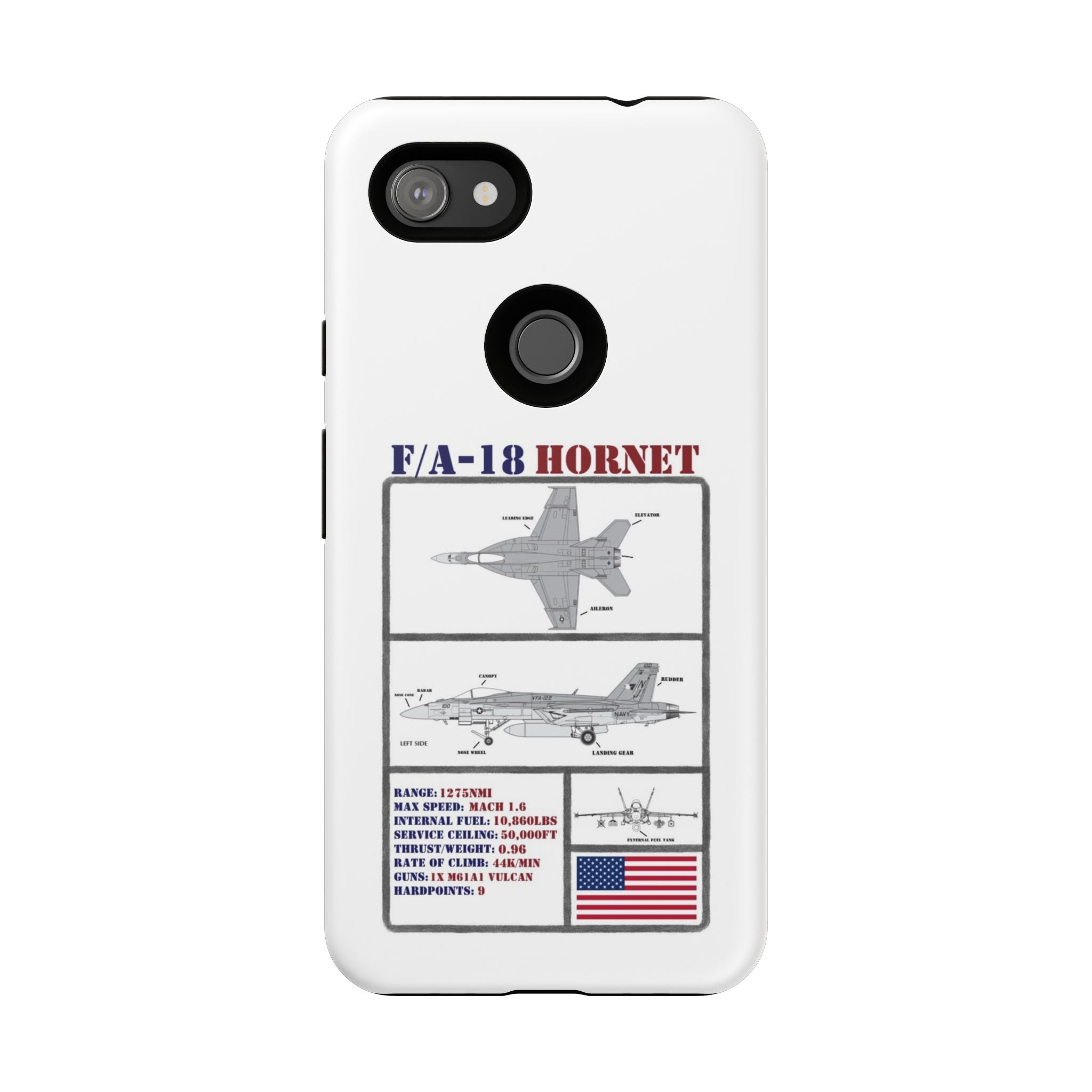 F/A-18 Hornet Schematic edition phone case (USAF Colour-Way)