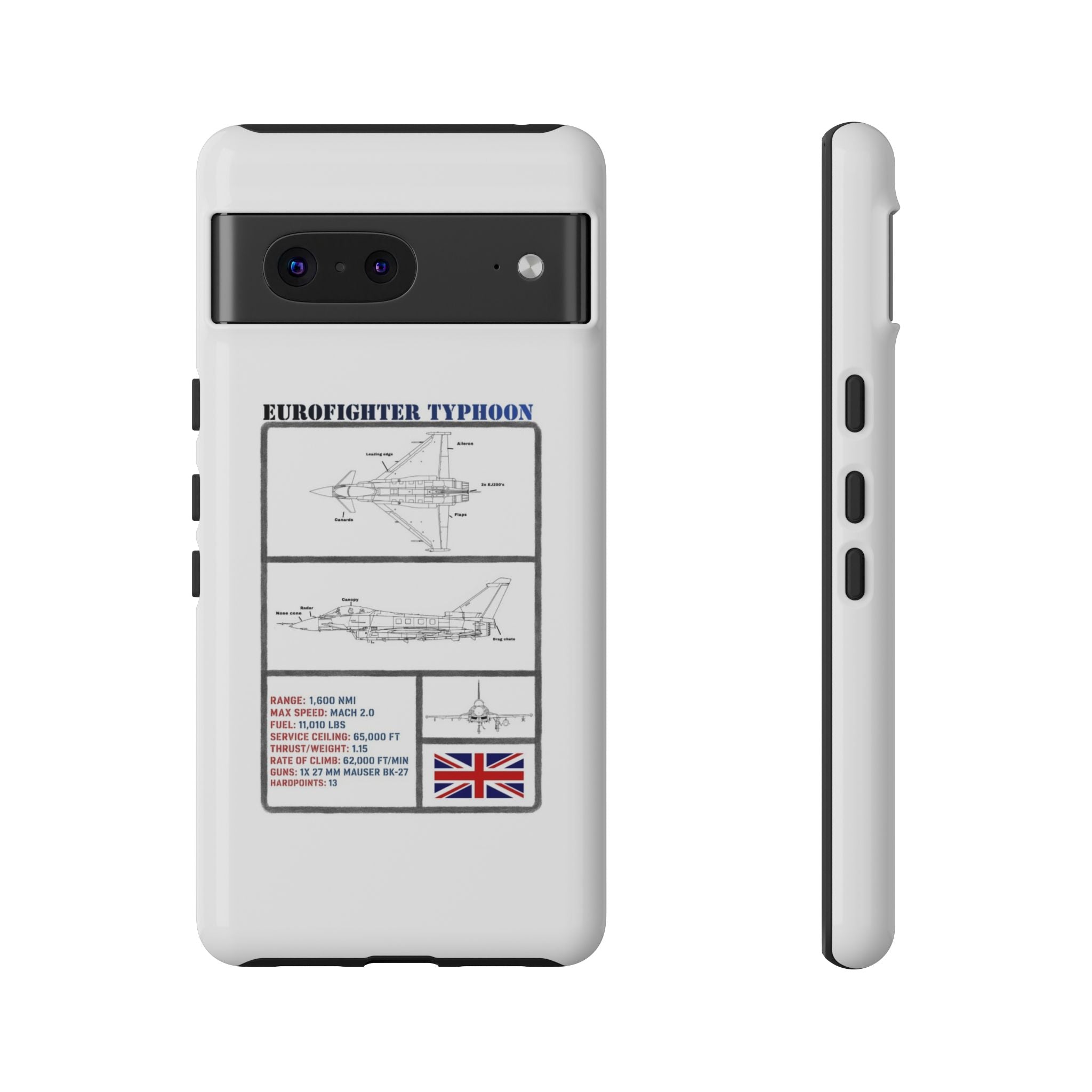 Eurofighter typhoon Schematic edition phone case (RAF Colour-Way)