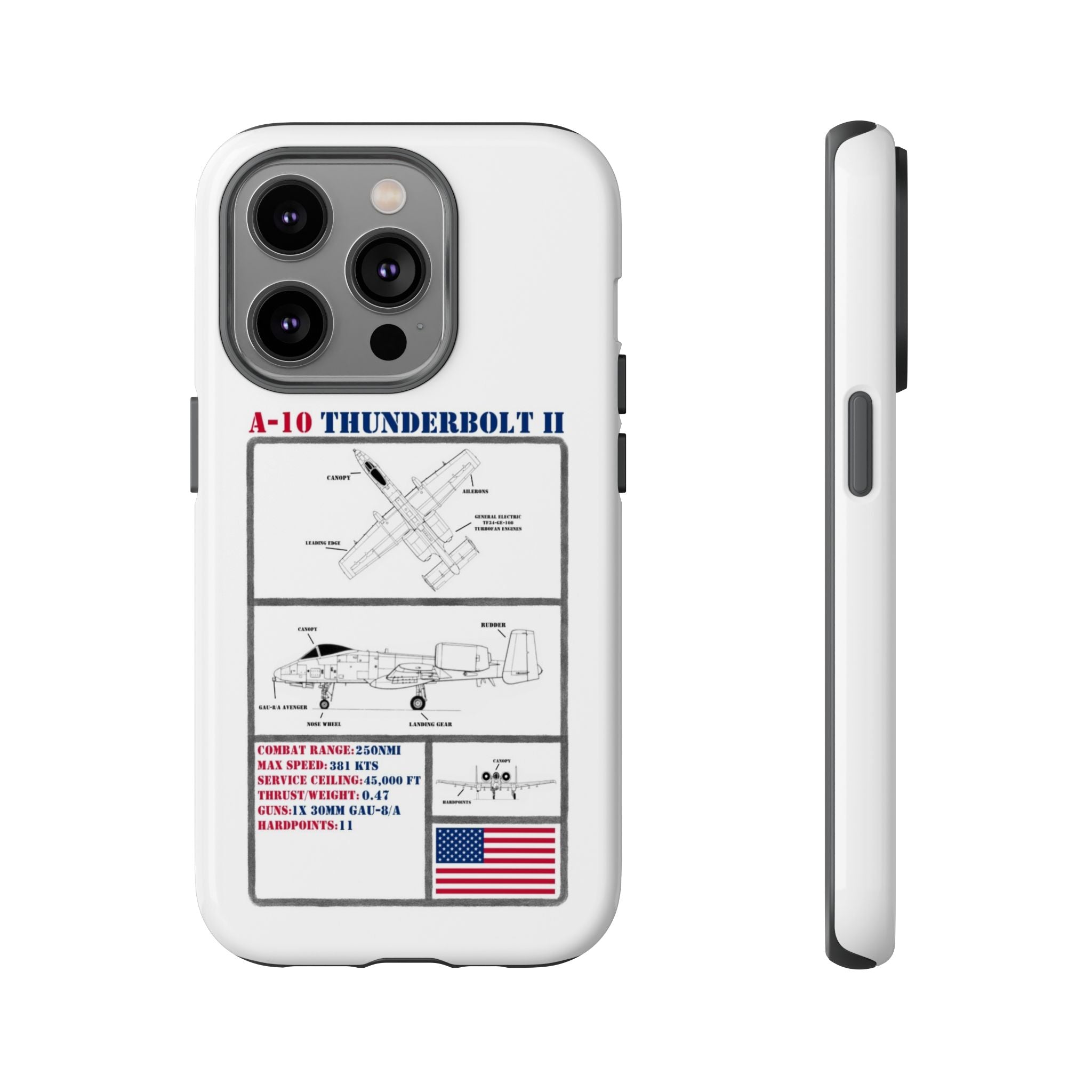 A-10 Thunderbolt Schematic edition phone case (USAF Colour-Way)