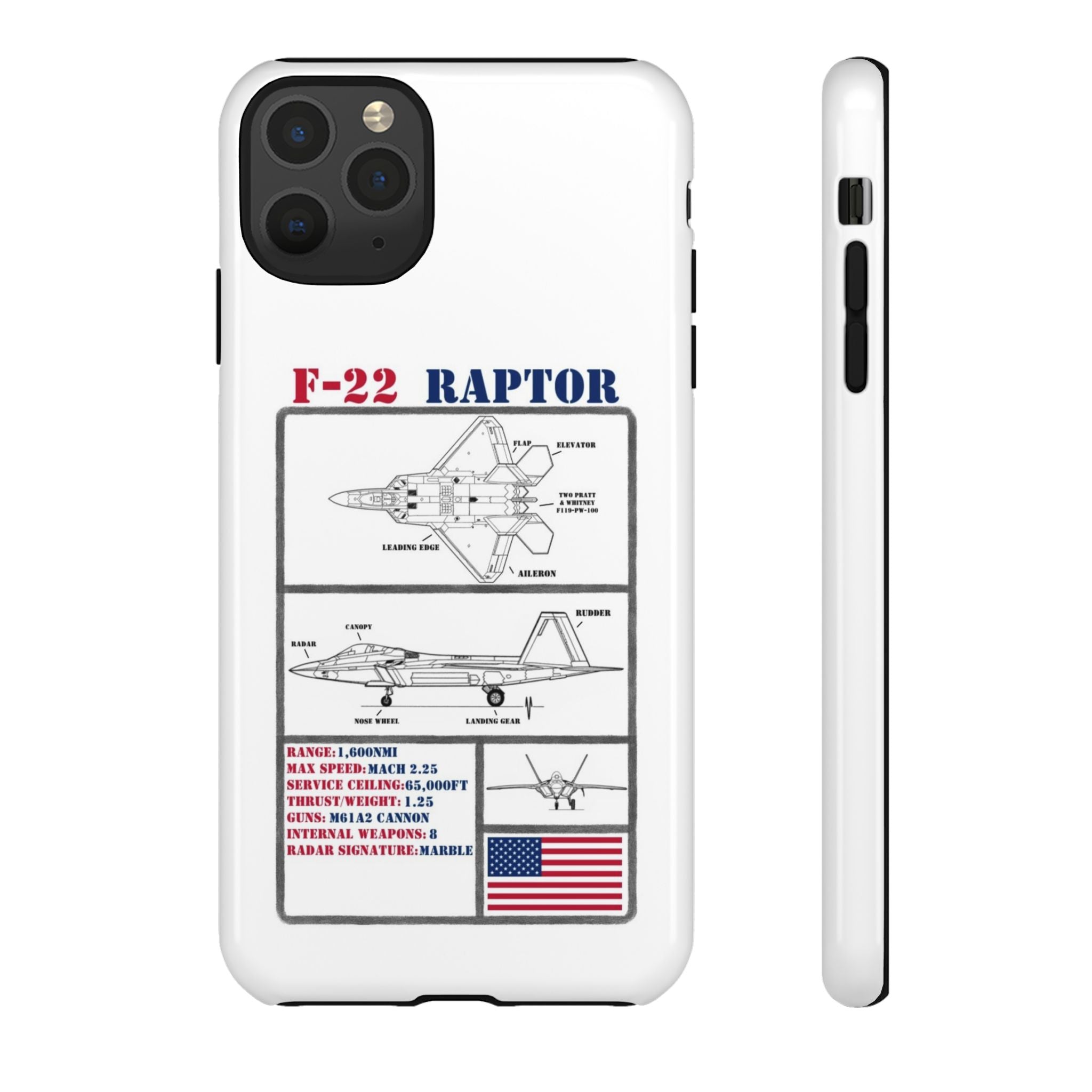 F-22 Raptor Schematic edition phone case (USAF Colour-Way)