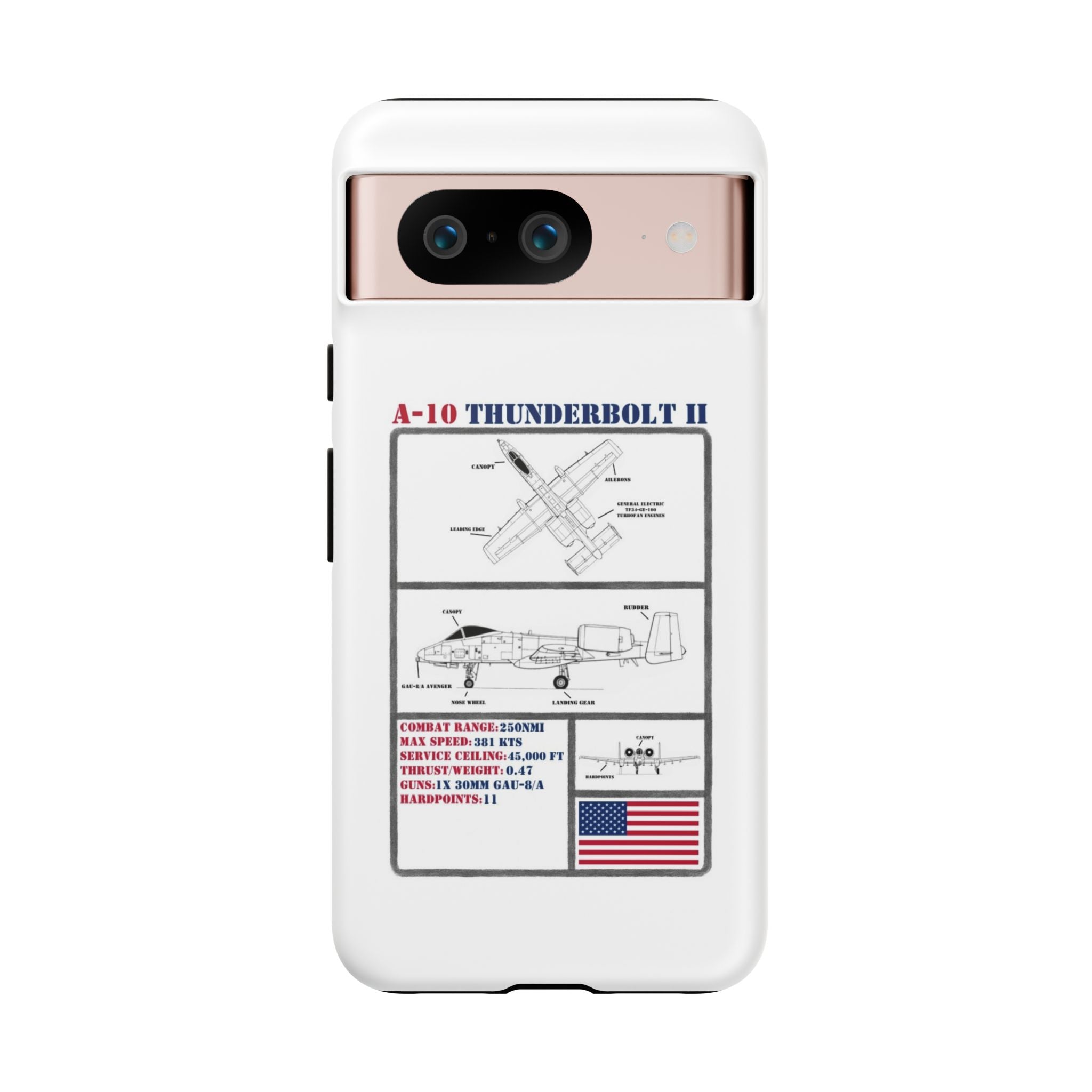 A-10 Thunderbolt Schematic edition phone case (USAF Colour-Way)