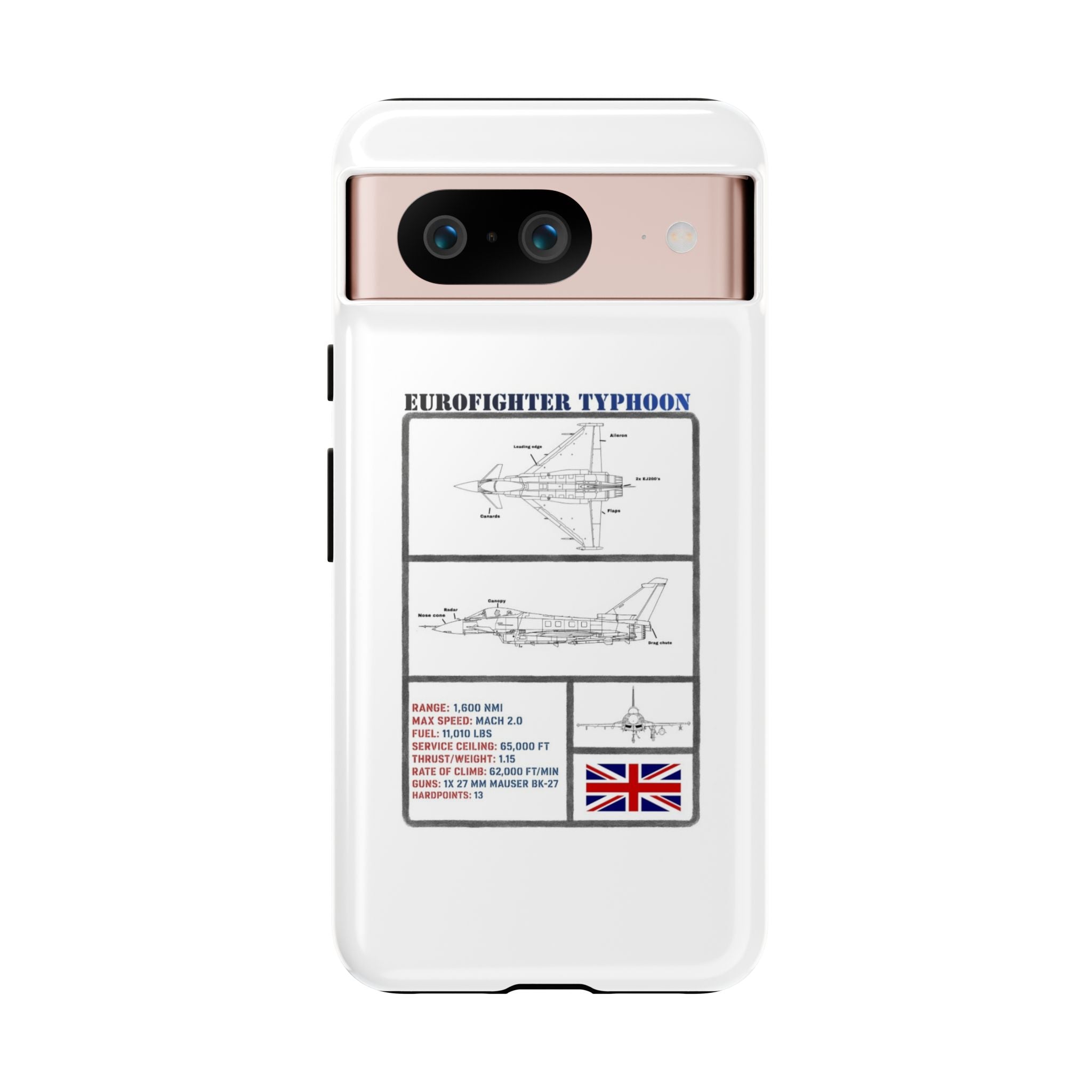 Eurofighter typhoon Schematic edition phone case (RAF Colour-Way)