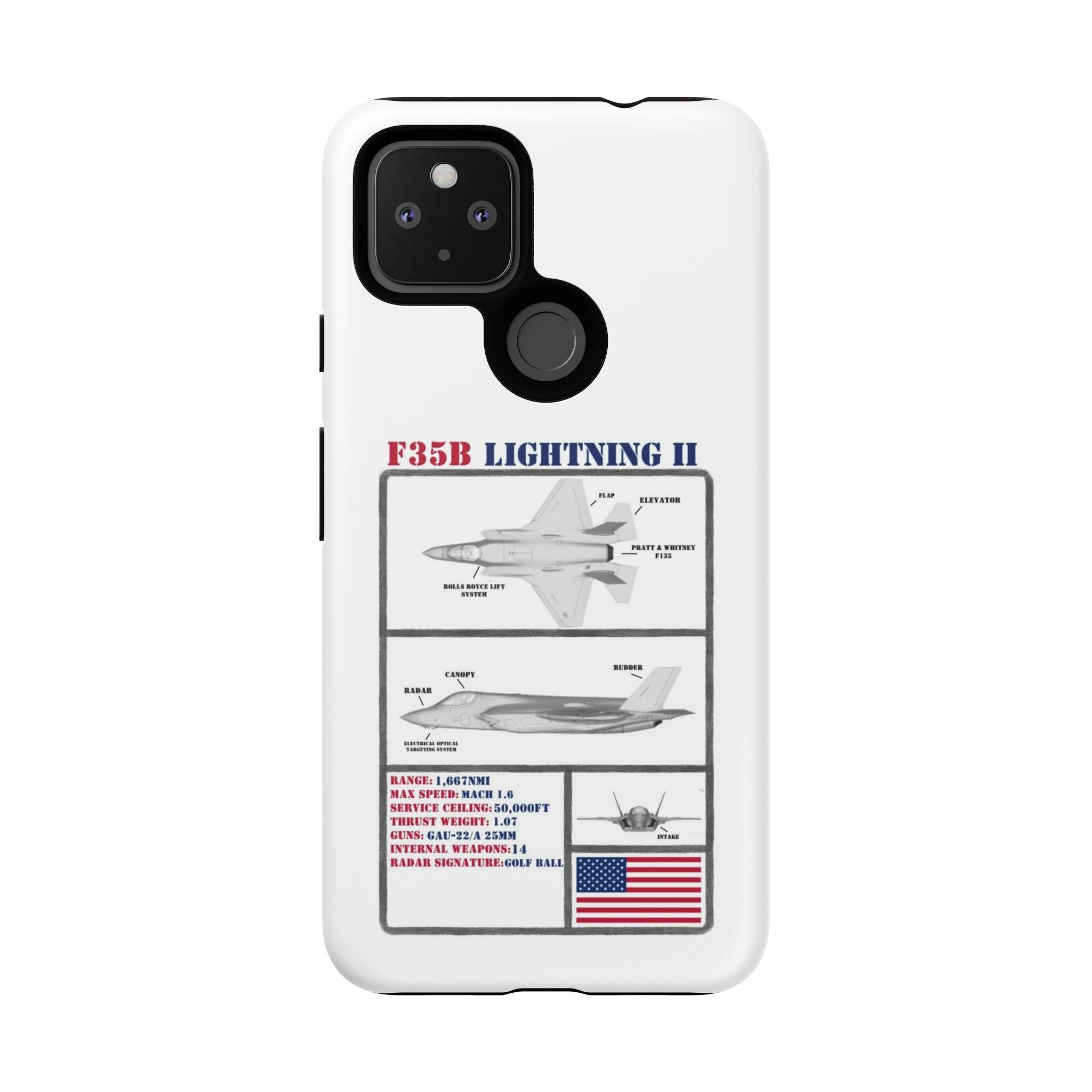 F-35 Lightning II Schematic edition phone case (USAF Colour-Way)
