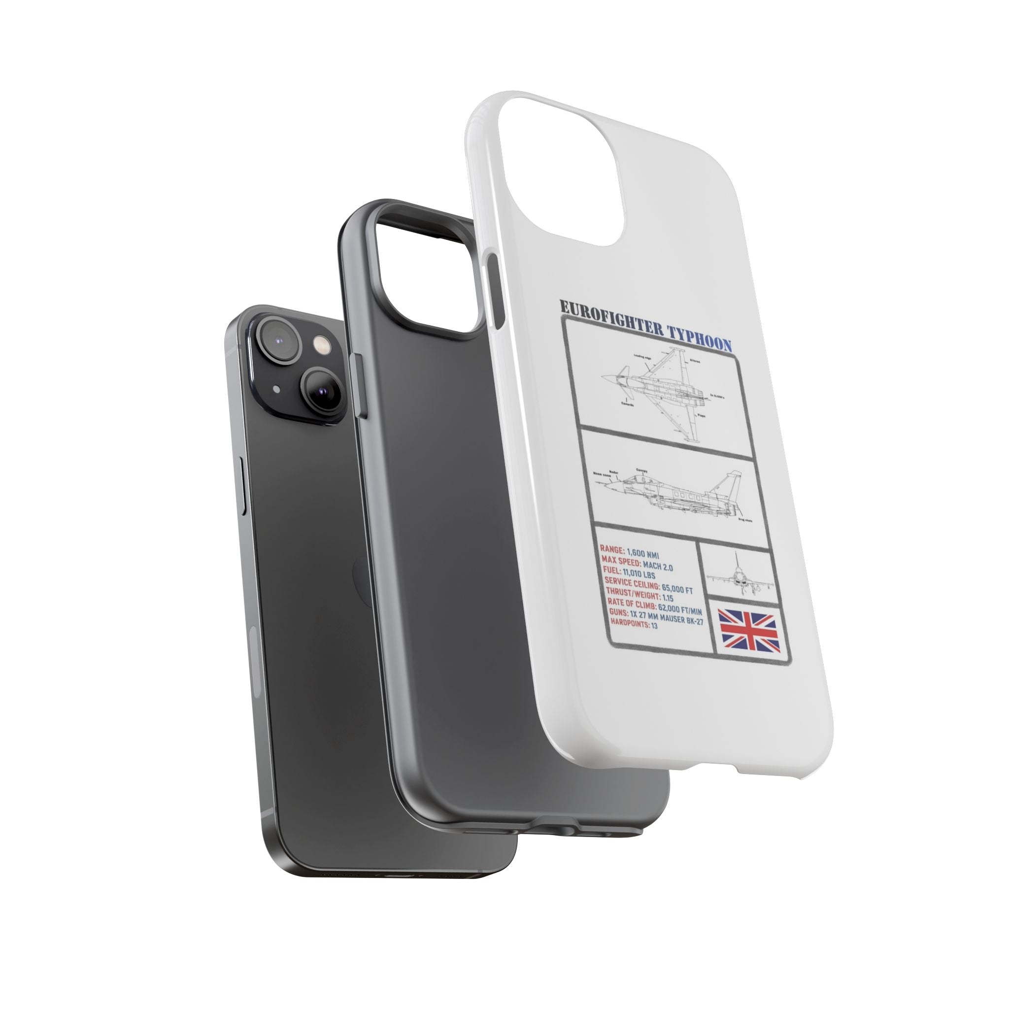 Eurofighter typhoon Schematic edition phone case (RAF Colour-Way)